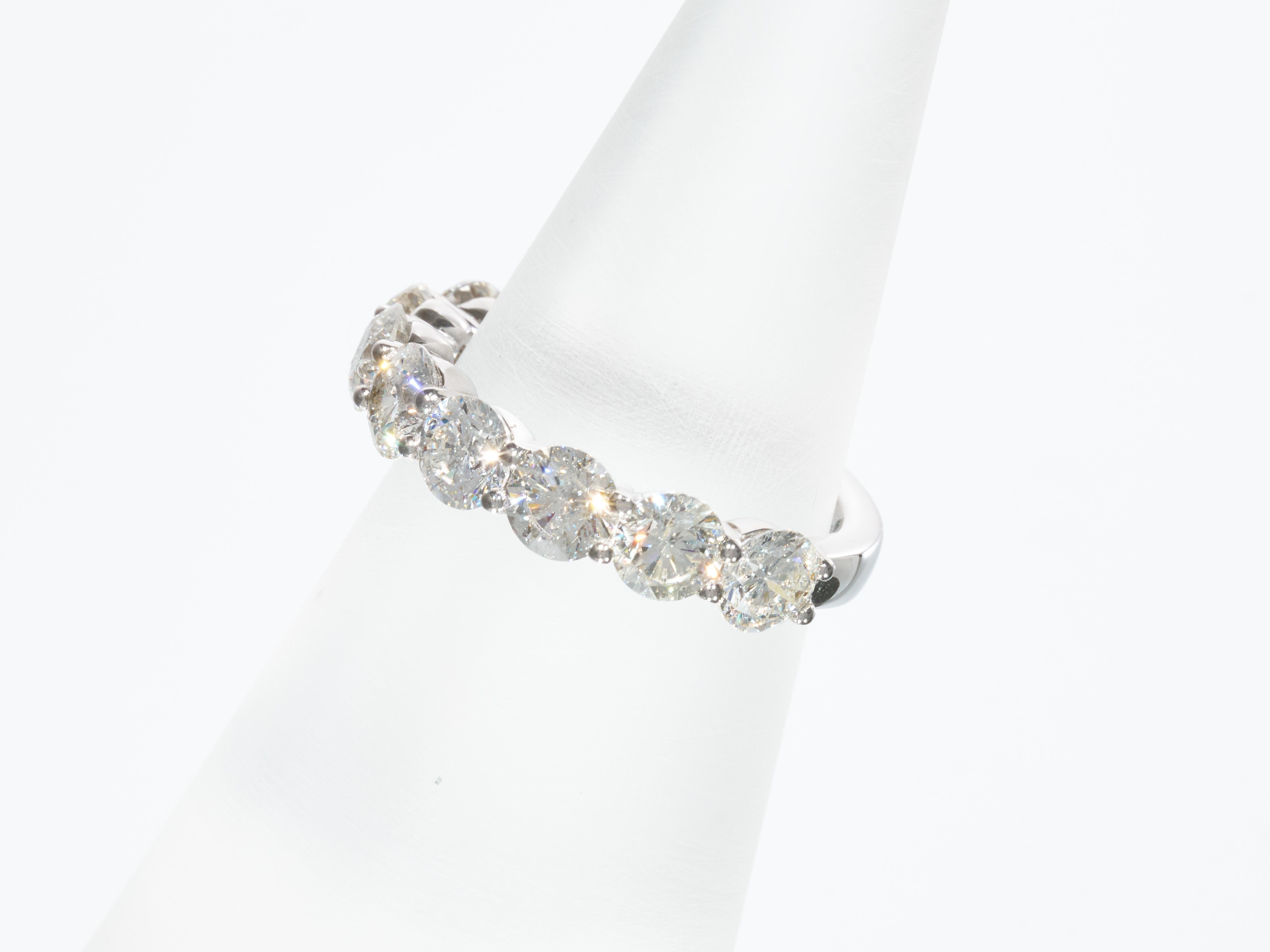 Women's Jacob & Co 3.15CT Diamond Eternity Ring White Gold 9 Round Brilliant Diamonds For Sale
