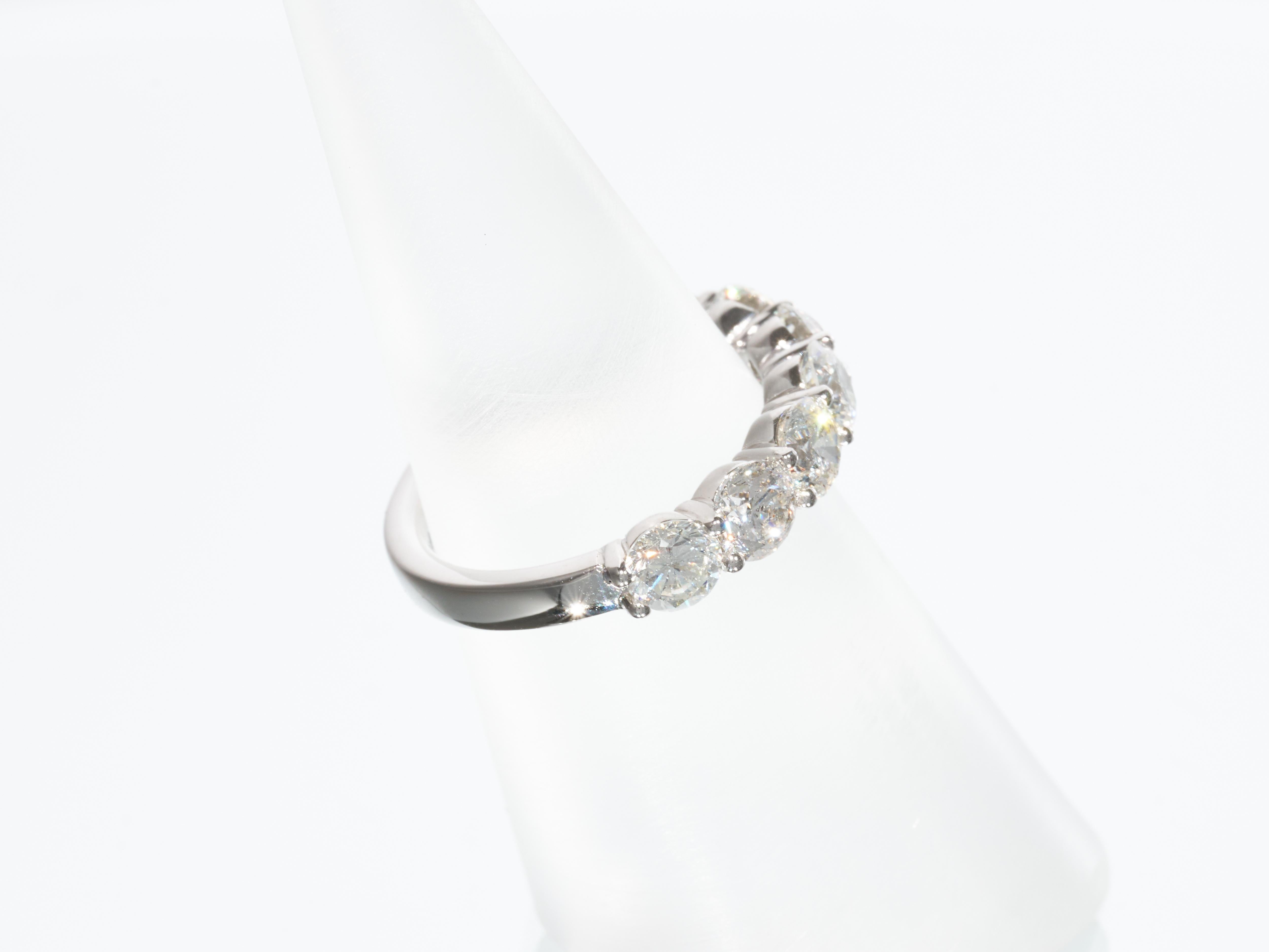 Jacob & Co 3.15CT Diamond Eternity Ring White Gold 9 Round Brilliant Diamonds For Sale 3