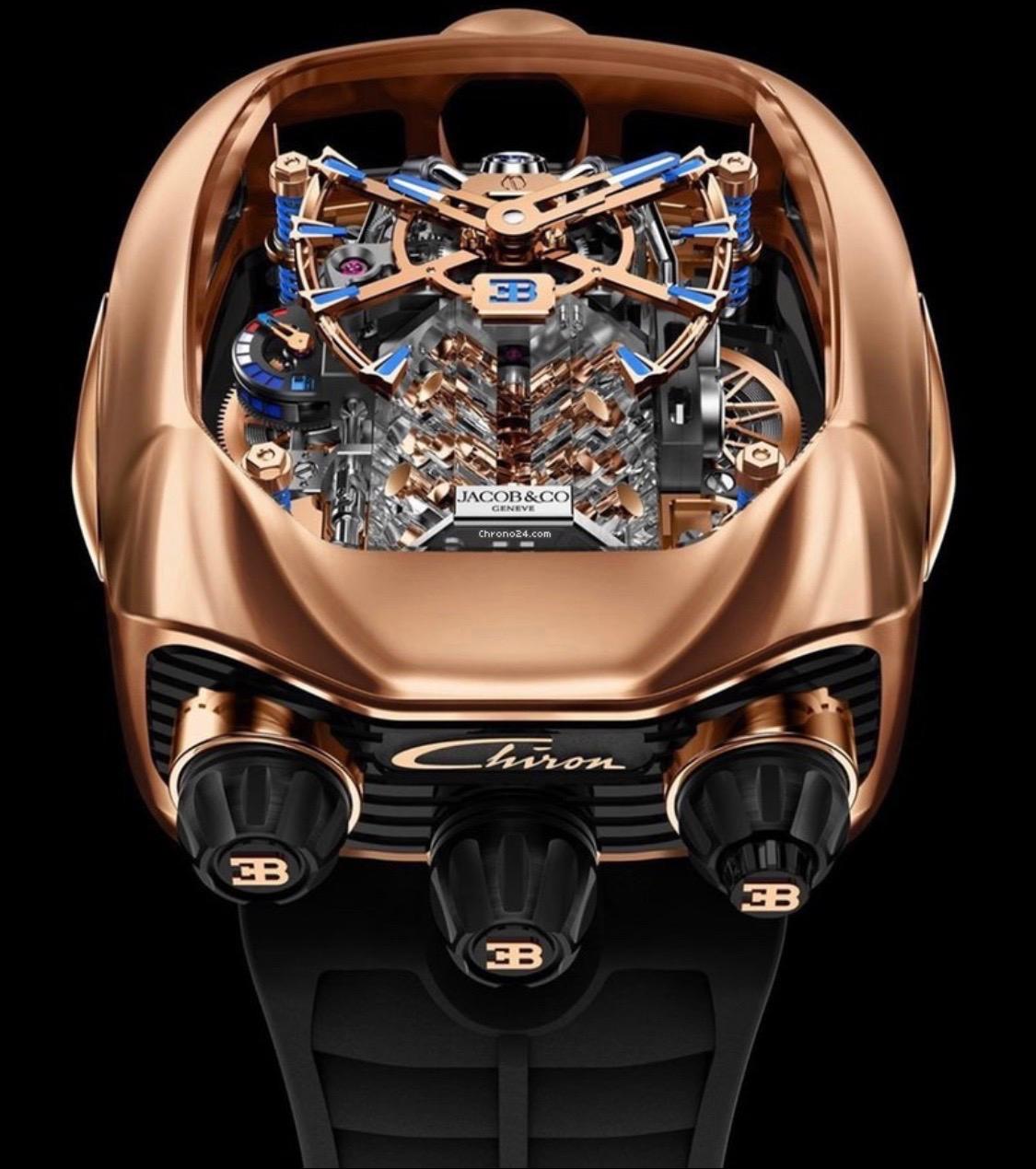 Jacob & co Bugatti Chiron 16 Zylinder tourbillion, rose gold