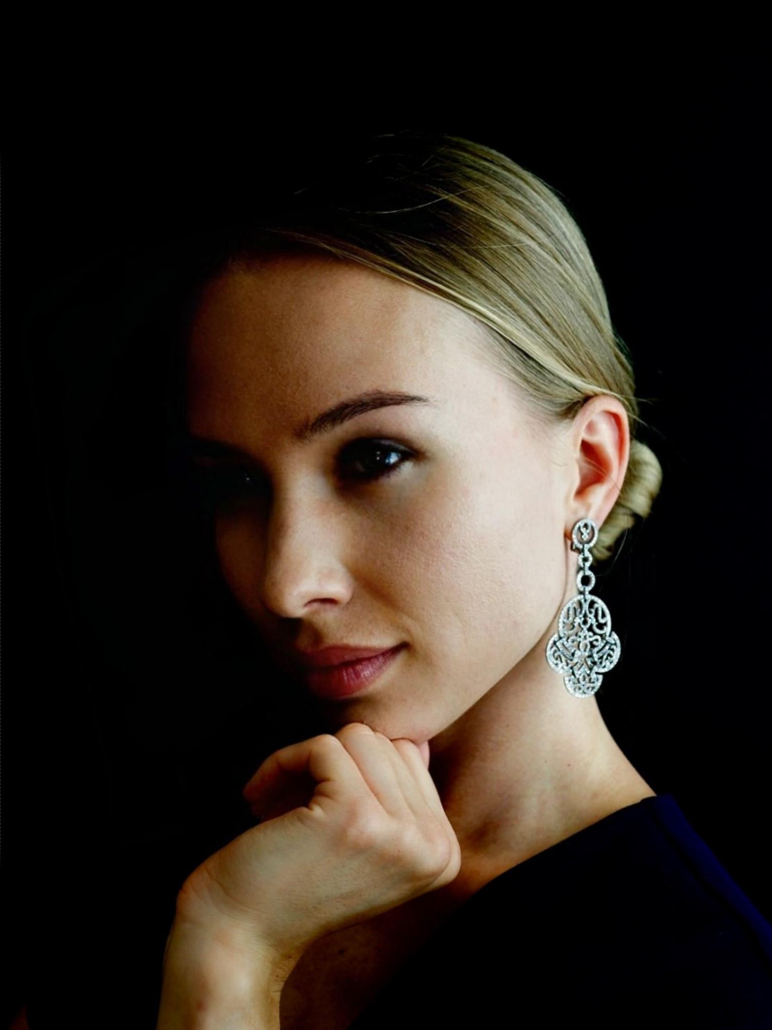Introducing the breathtaking Lace Collection, a remarkable showcase of beauty and brilliance, brought to you by none other than Jacob & Co. Prepare to be enamored by the timeless charm of our signature Drop Statement Earrings, meticulously crafted