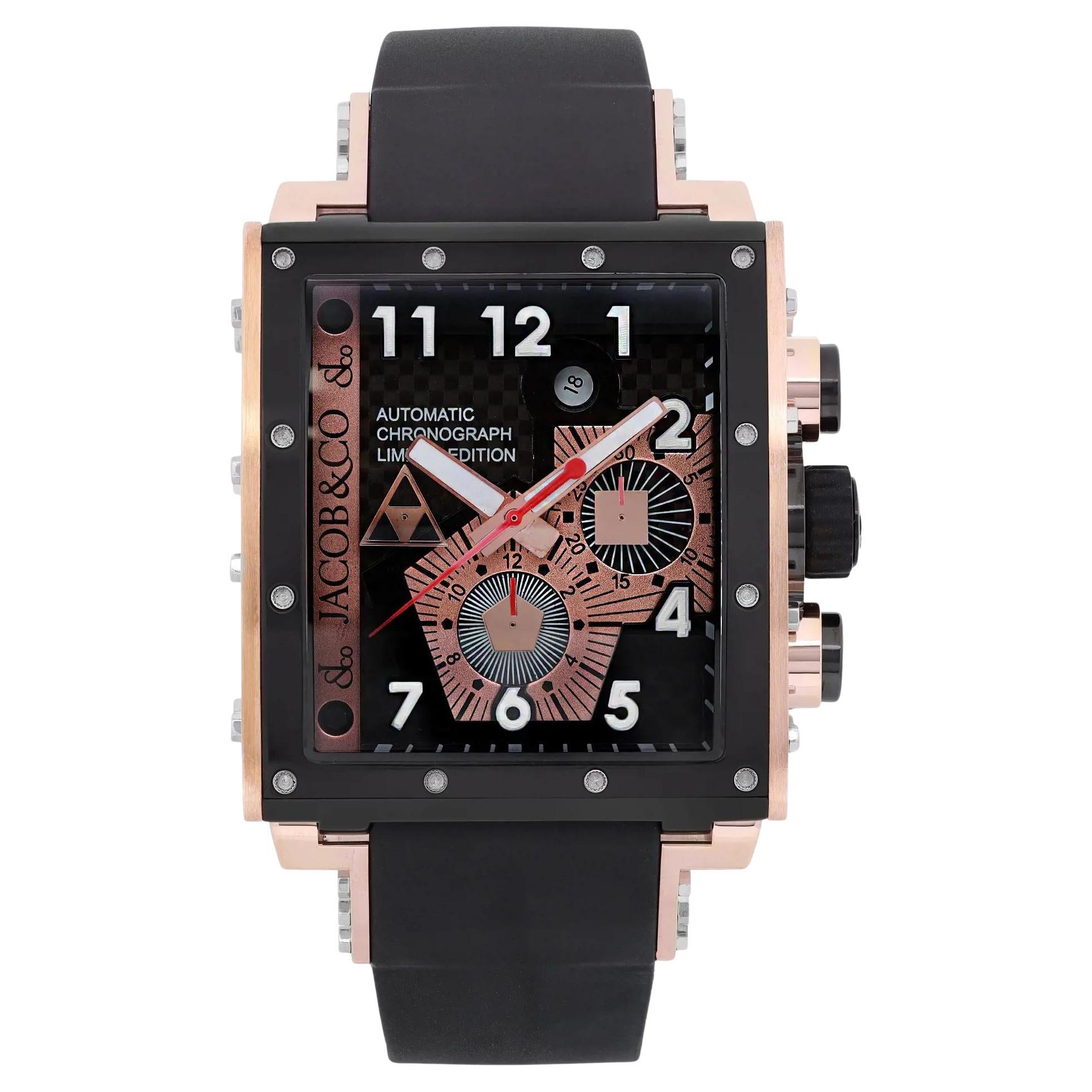 Jacob & Co EPIC I 18K Rose Gold Titanium Carbon fibre Dial Automatic Watch V.2Q8