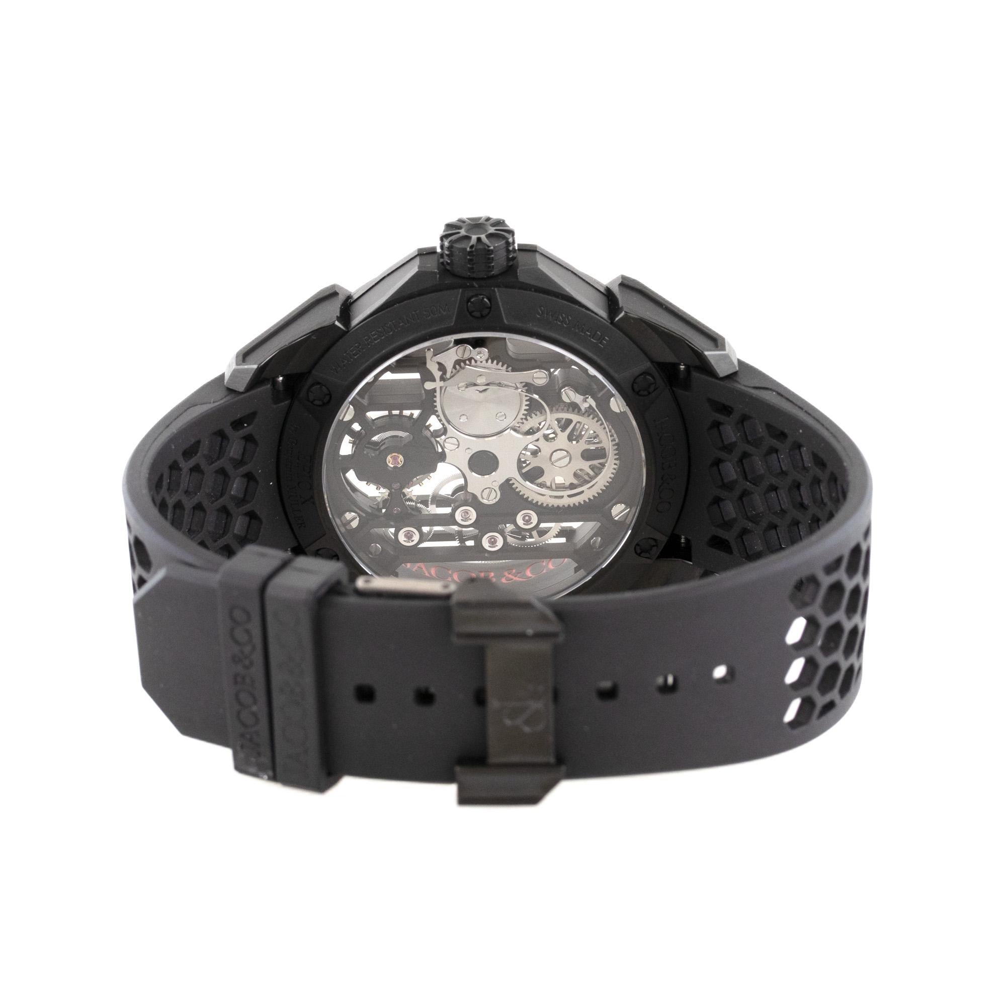Jacob & EPIC X Schwarz Titan Uhr im Zustand „Hervorragend“ in Boca Raton, FL