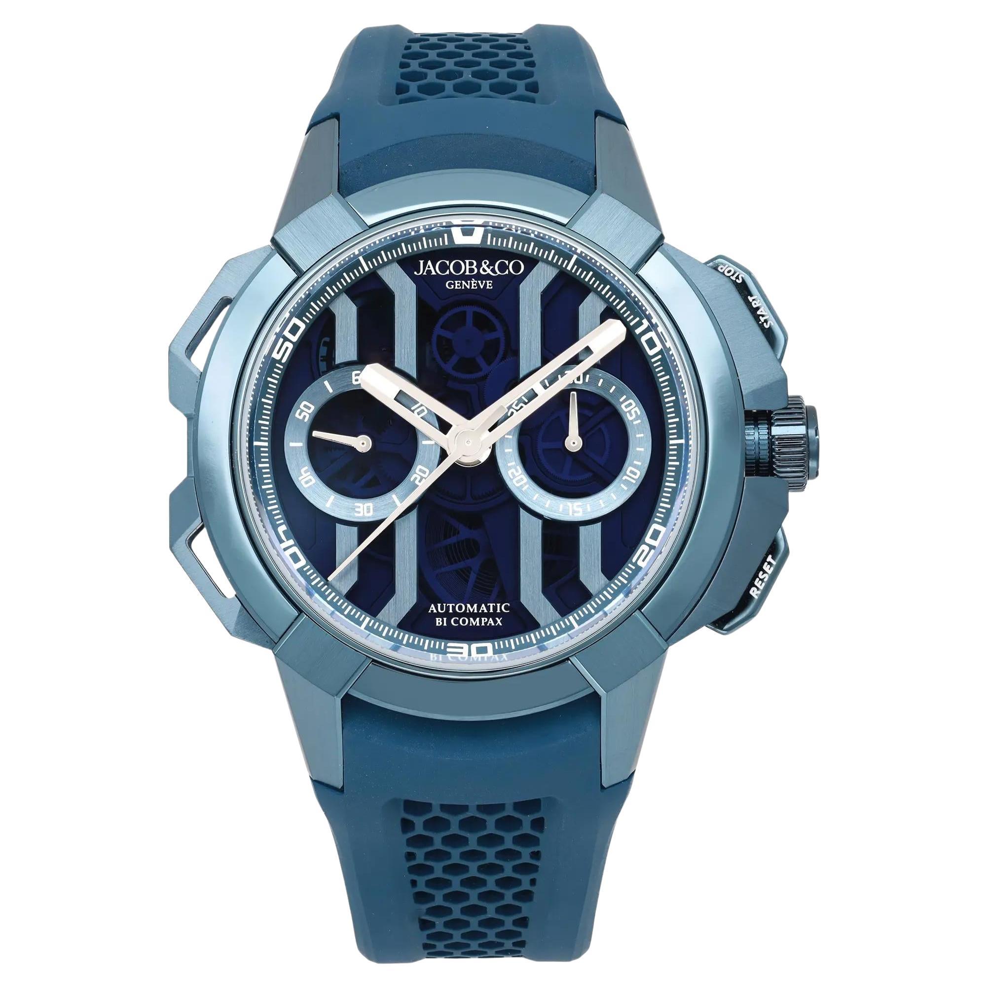 Jacob & Co. Epic X Chrono 44 mm avec cadran bleu titane pour hommes EC400.22.AF.AA.A