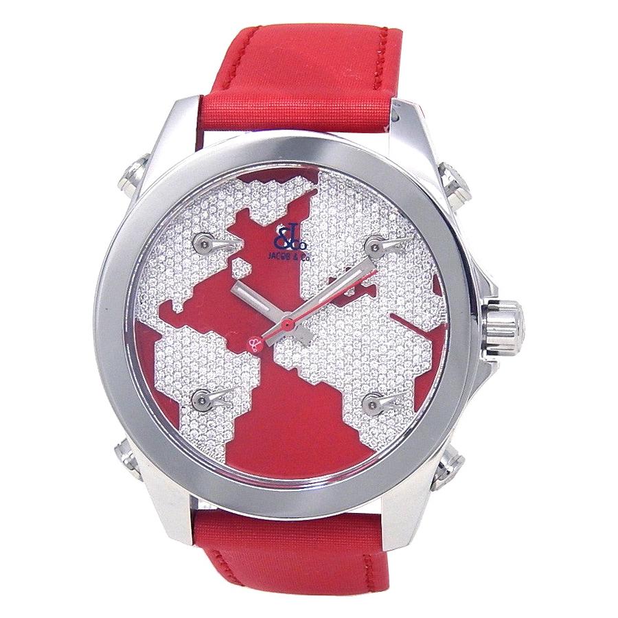 Jacob & Co. Five Time Zone JC47SR, Red Dial, Certified and Warranty