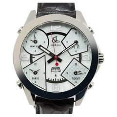 Jacob & Co. Five Time Zone Montre pour hommes en acier inoxydable en stock