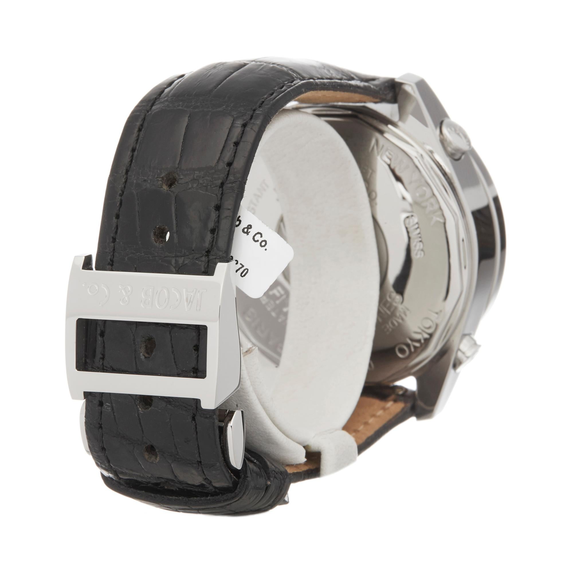 Men's Jacob & Co. Five Time Zones Stainless Steel
