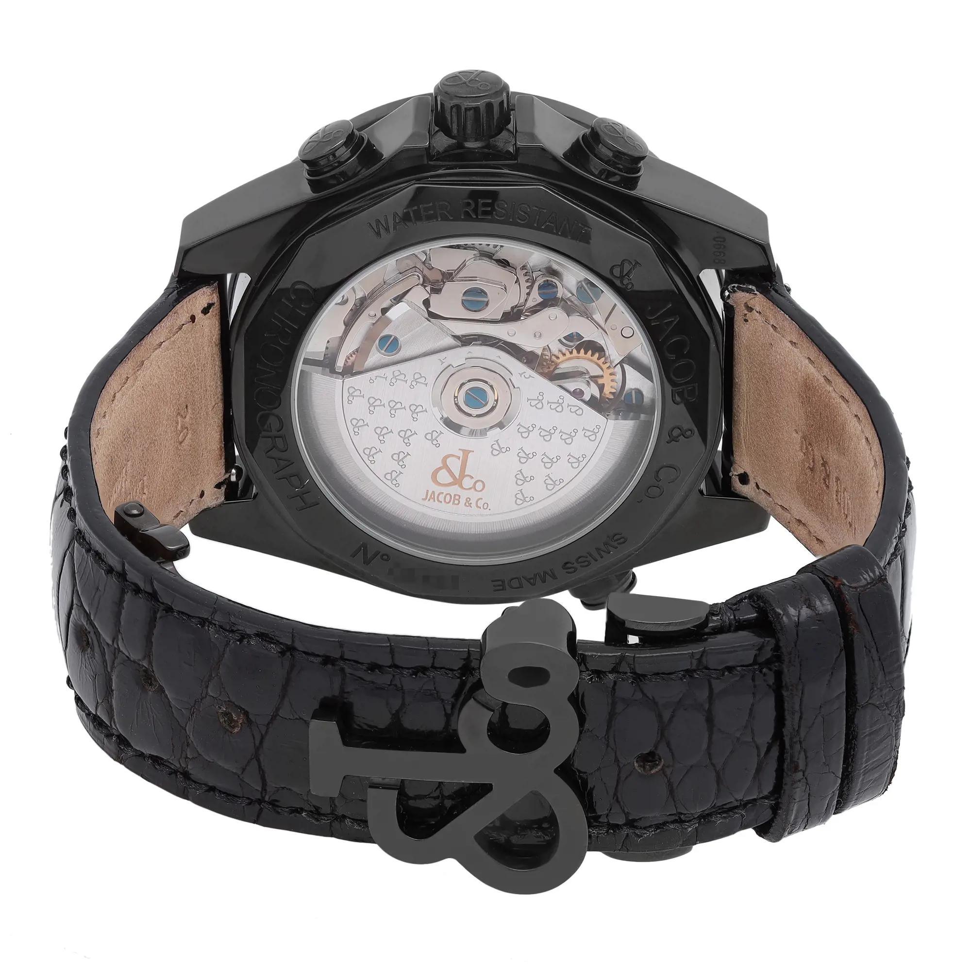 Automatik-Herrenuhr ACM-2BC von Jacob & Co, vier Zeitzonen, 40 mm, Stahl PVD, schwarzes Zifferblatt 1