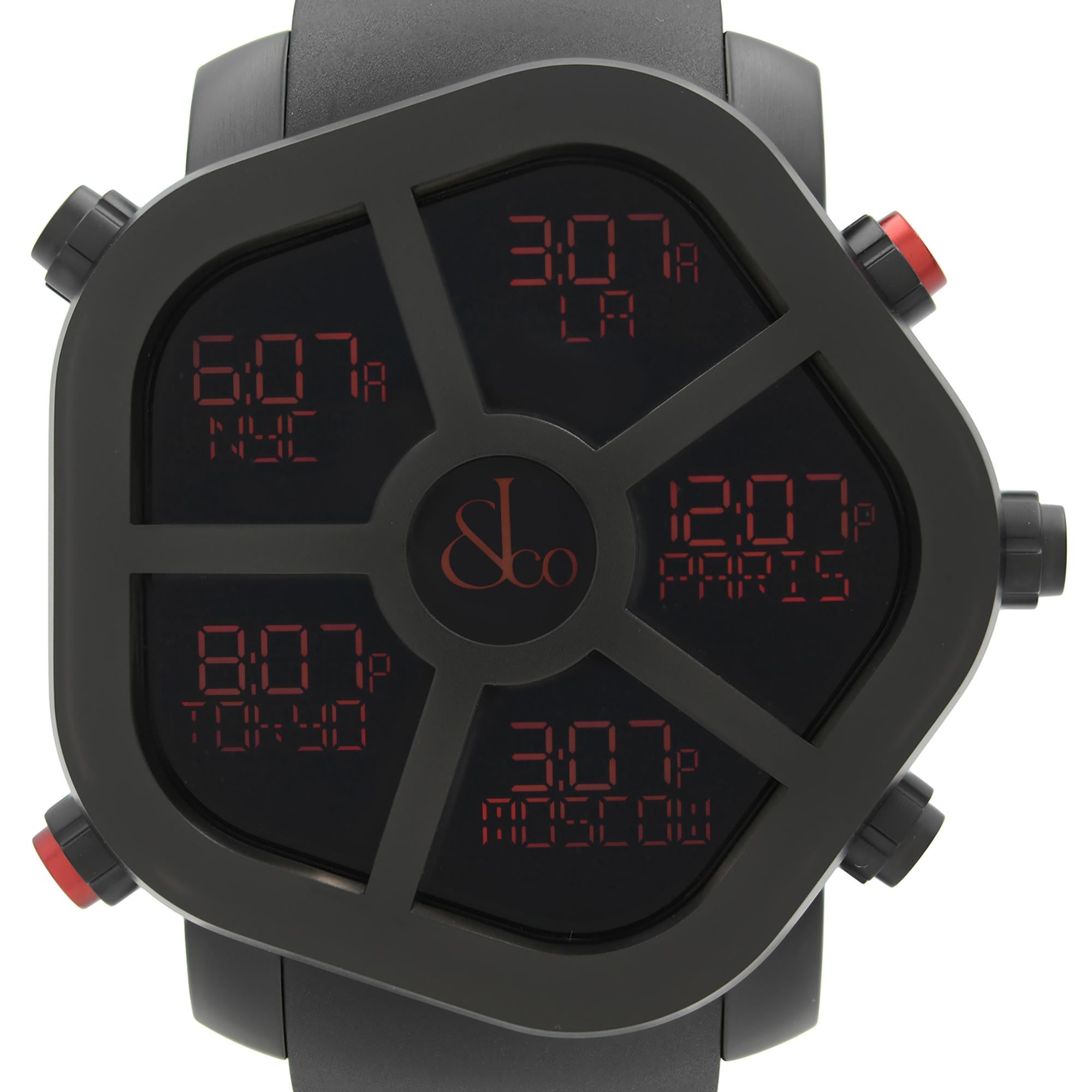 Non usé Jacob & Co. Ghost 5 Montre homme à quartz en acier PVD GH100.11.NS.PB.AHA4D. Ce magnifique garde-temps présente les caractéristiques suivantes : Boîtier en acier inoxydable avec revêtement PVD noir, bracelet en caoutchouc vulcanisé noir,