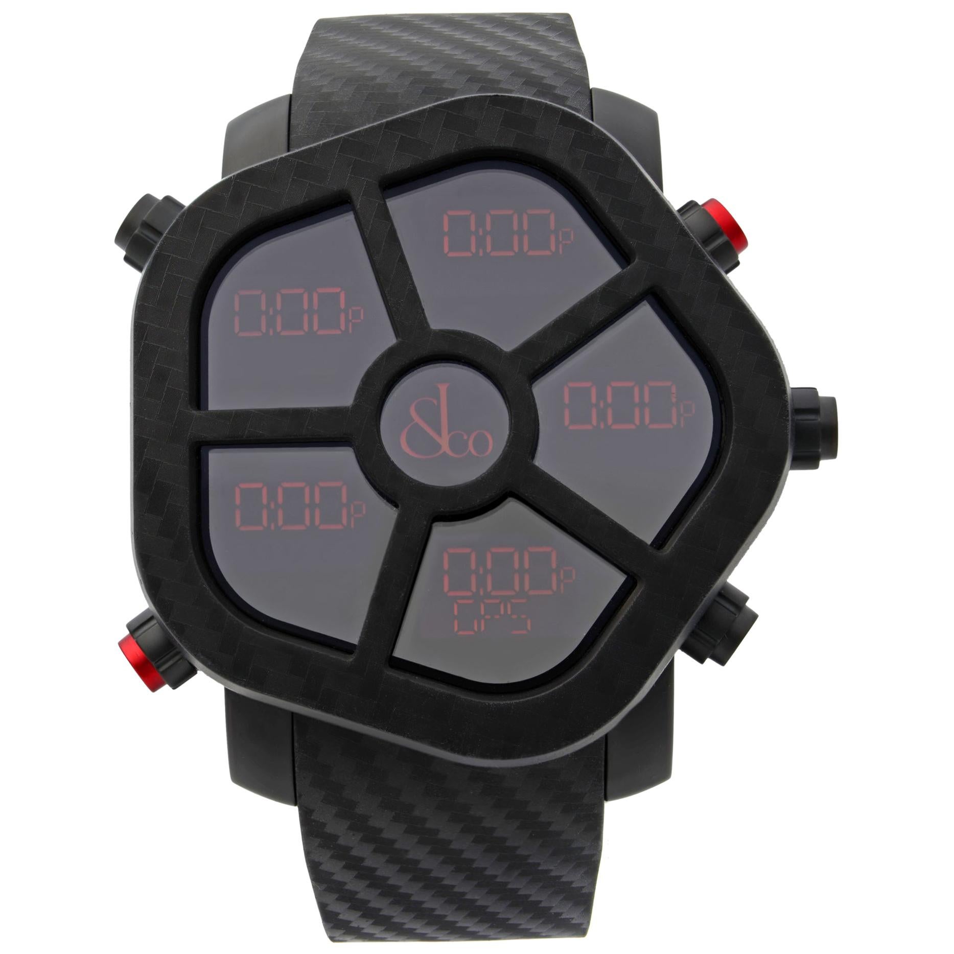 Jacob & Co. Ghost Carbon Bezel Black Quartz Men’s Watch GH100.11.NS.PC.ANA4D