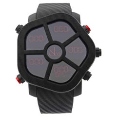 Jacob & Co. Montre Ghost à lunette en carbone et quartz noir pour hommes GH100.11.NS.PC.ANA4D