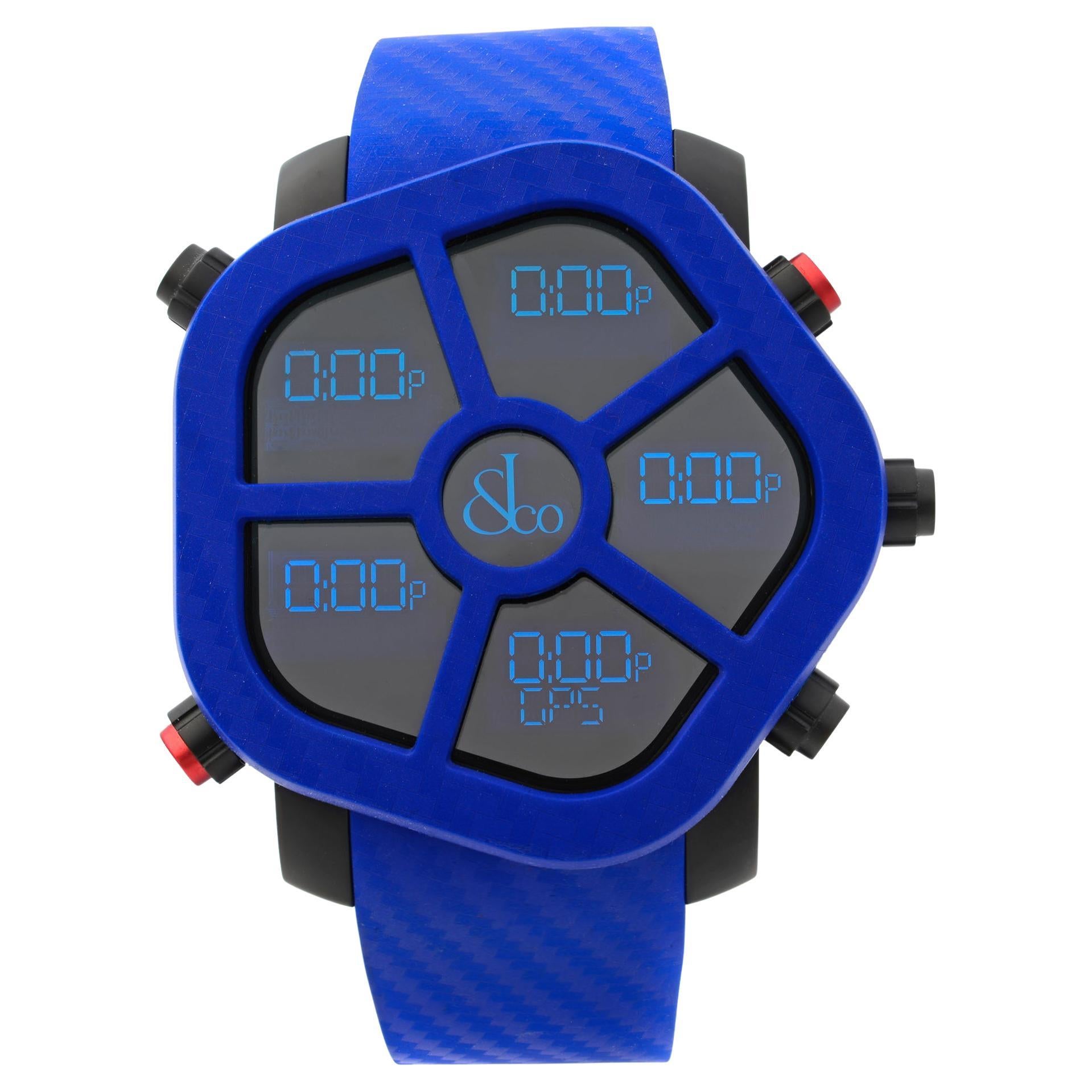 Jacob & Co. Ghost Carbon Bezel Blue Analog Quartz Men Watch GH100.11.NS.PC.ANE4D For Sale