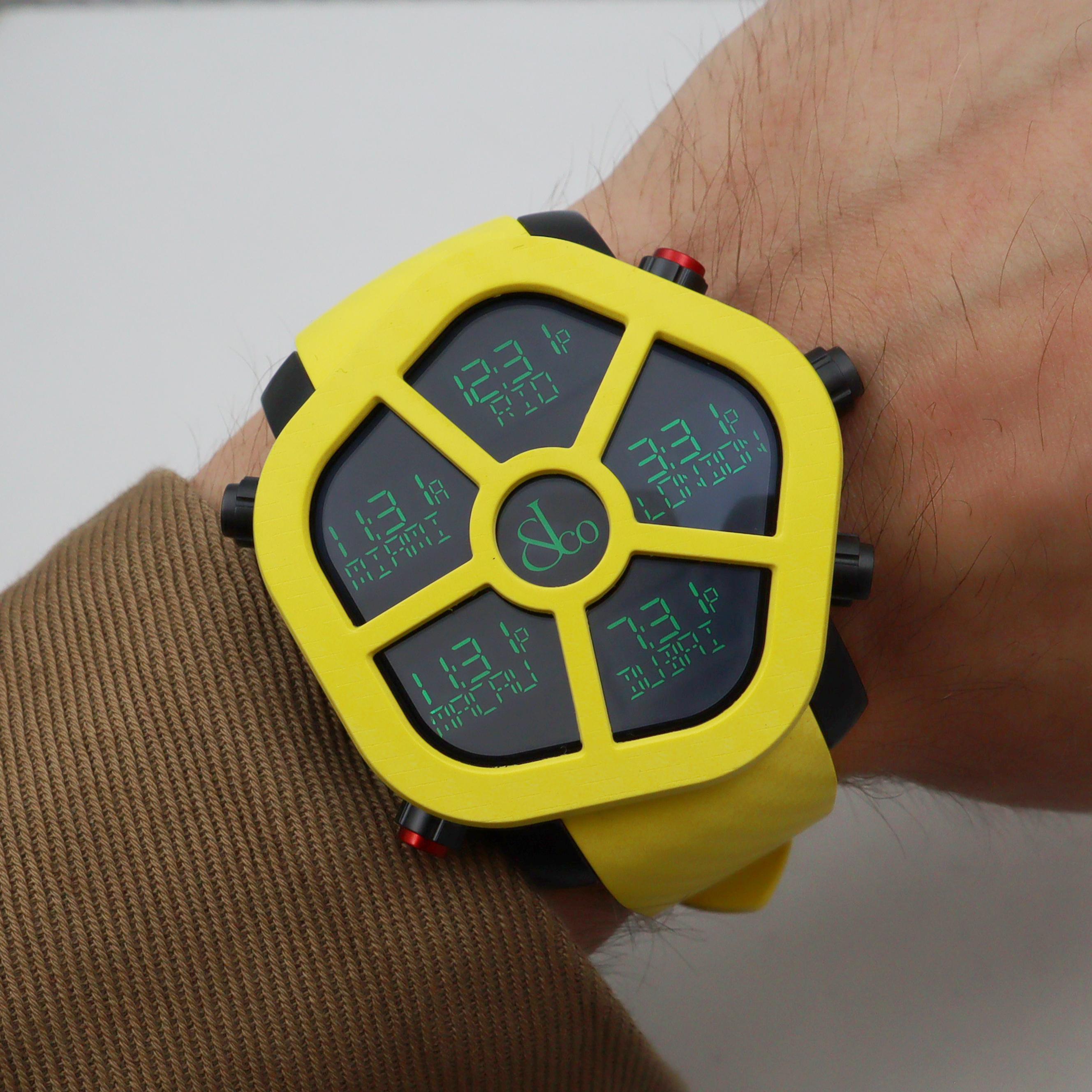 Jacob & Co. Ghost Steel Carbon Bezel Yellow Quartz Watch GH100.11.NS.PC.ANH4D For Sale 1