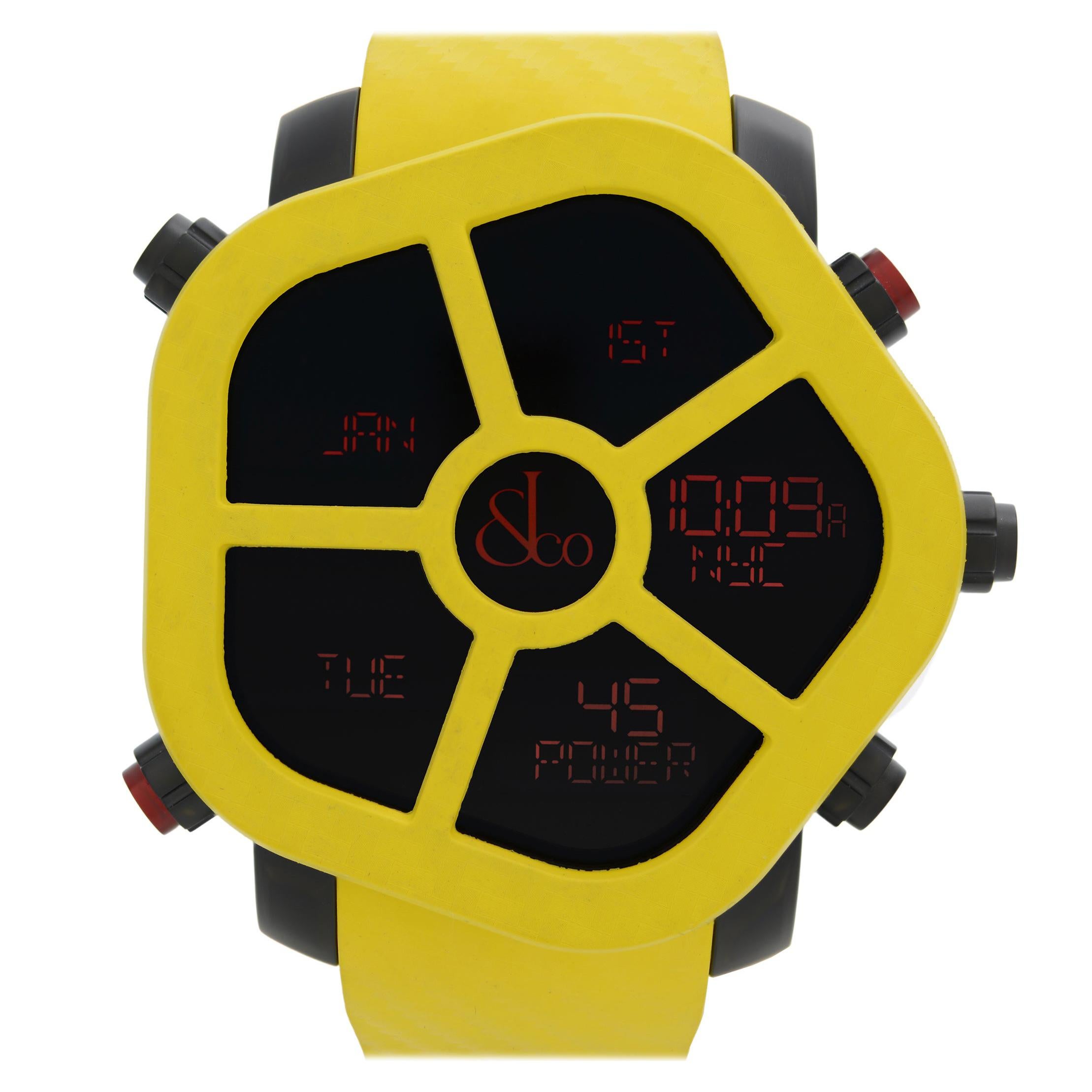 Jacob & Co. Ghost Steel Carbon Bezel Yellow Quartz Watch GH100.11.NS.PC.ANH4D