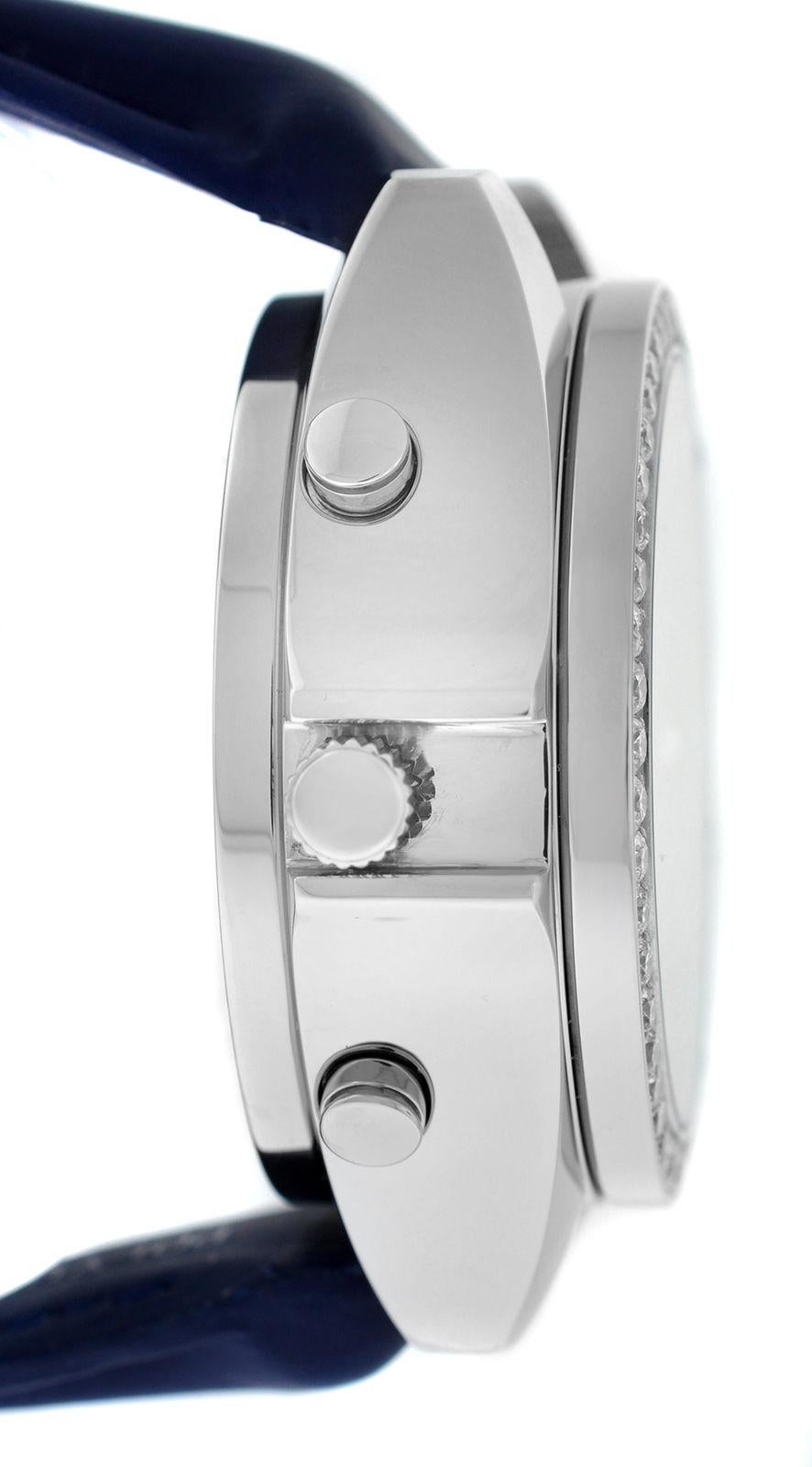 Women's or Men's Jacob & Co. JC27 Six Time Zones Chronograph Diamond Mother of Pearl Quartz Watch For Sale