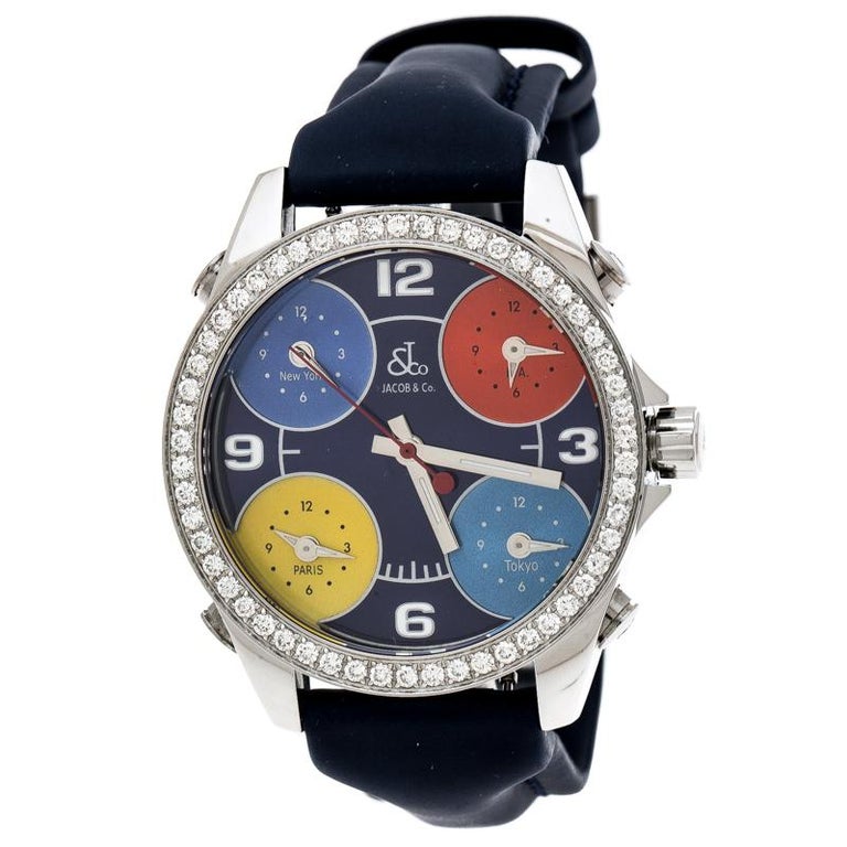 Jacob and Co. Multi-Color Dial Diamond Five Time Zone Women's ...
