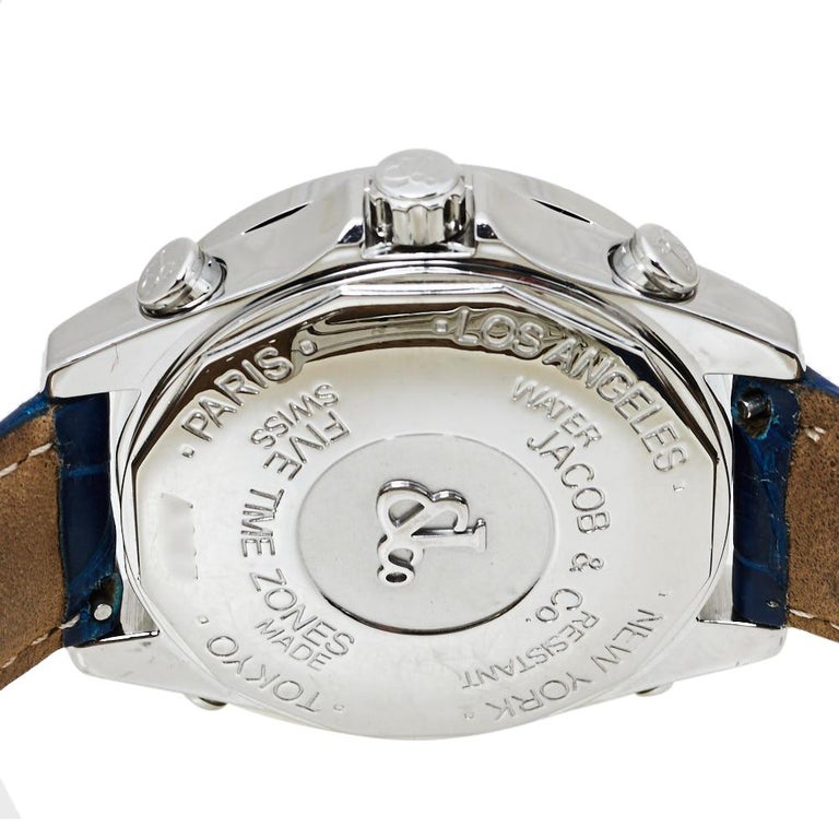 Jacob & Co. Multicolor Dial Diamonds Five Time Zone Women's Wristwatch 40 mm In Good Condition For Sale In Dubai, Al Qouz 2