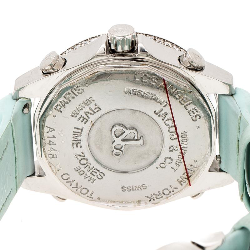 Jacob & Co. Multicolor Mother of Pearl Stainless Steel Diamond Wristwatch 40 mm 1