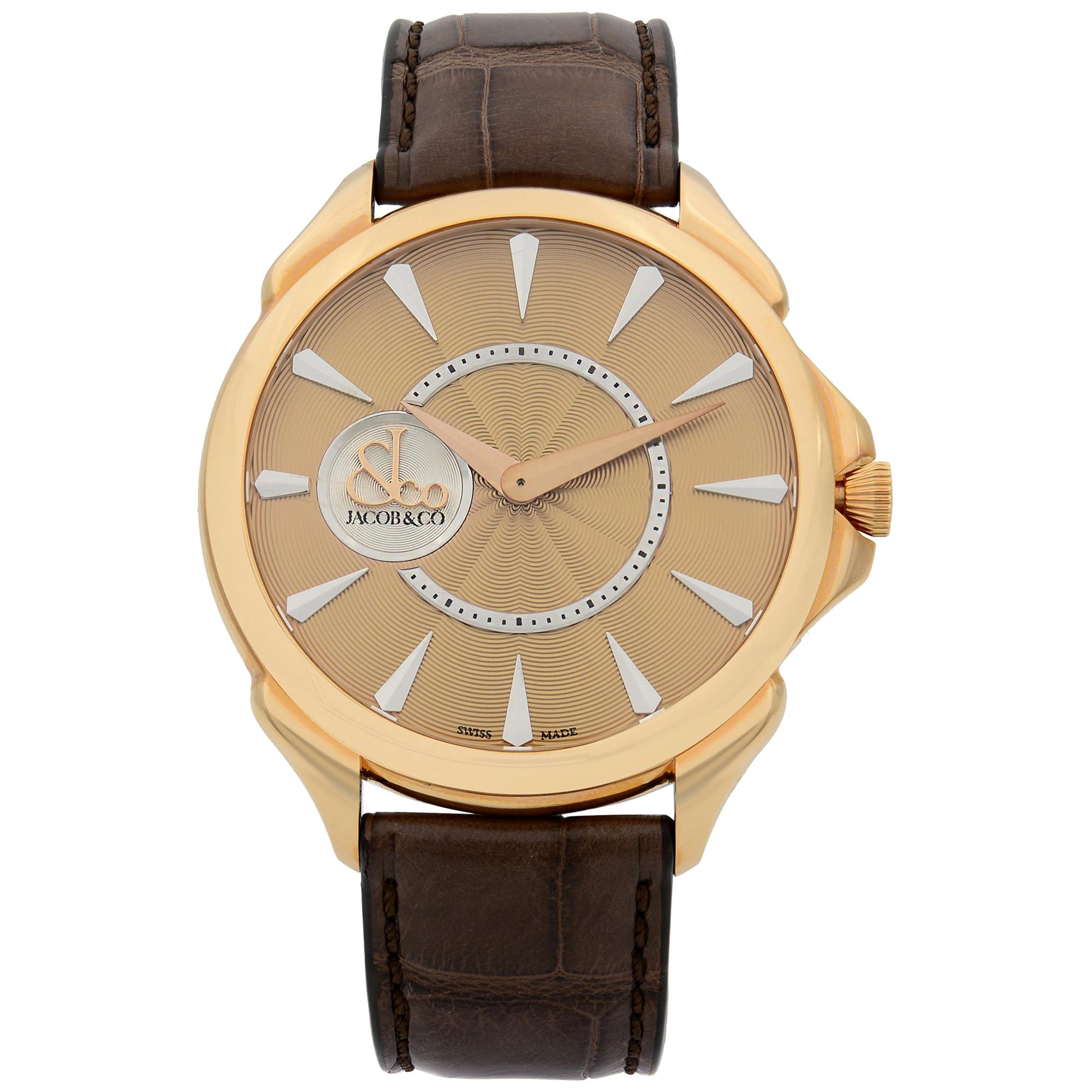 Jacob & Co. Palatial 18k Rose Gold Automatic Men's Watch 110.300.40.NS.NB.1NS For Sale
