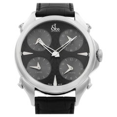 Jacob & Co. Palatial 5-Time Zone Steel Black Dial Men’s Watch PZ500.10.NS.LA.A