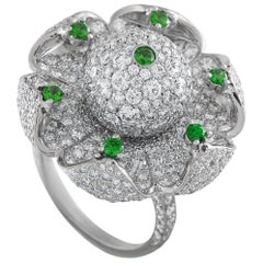 Jacob & Co Platinum 8.0ct Diamond and Tsavorite Ring JC07-112525 Jacob & Co Platinum 8.0ct Diamond and Tsavorite Ring JC07-112525