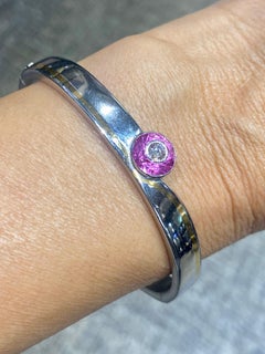 Bracelet en platine, diamants et saphir rose Jacob & Co