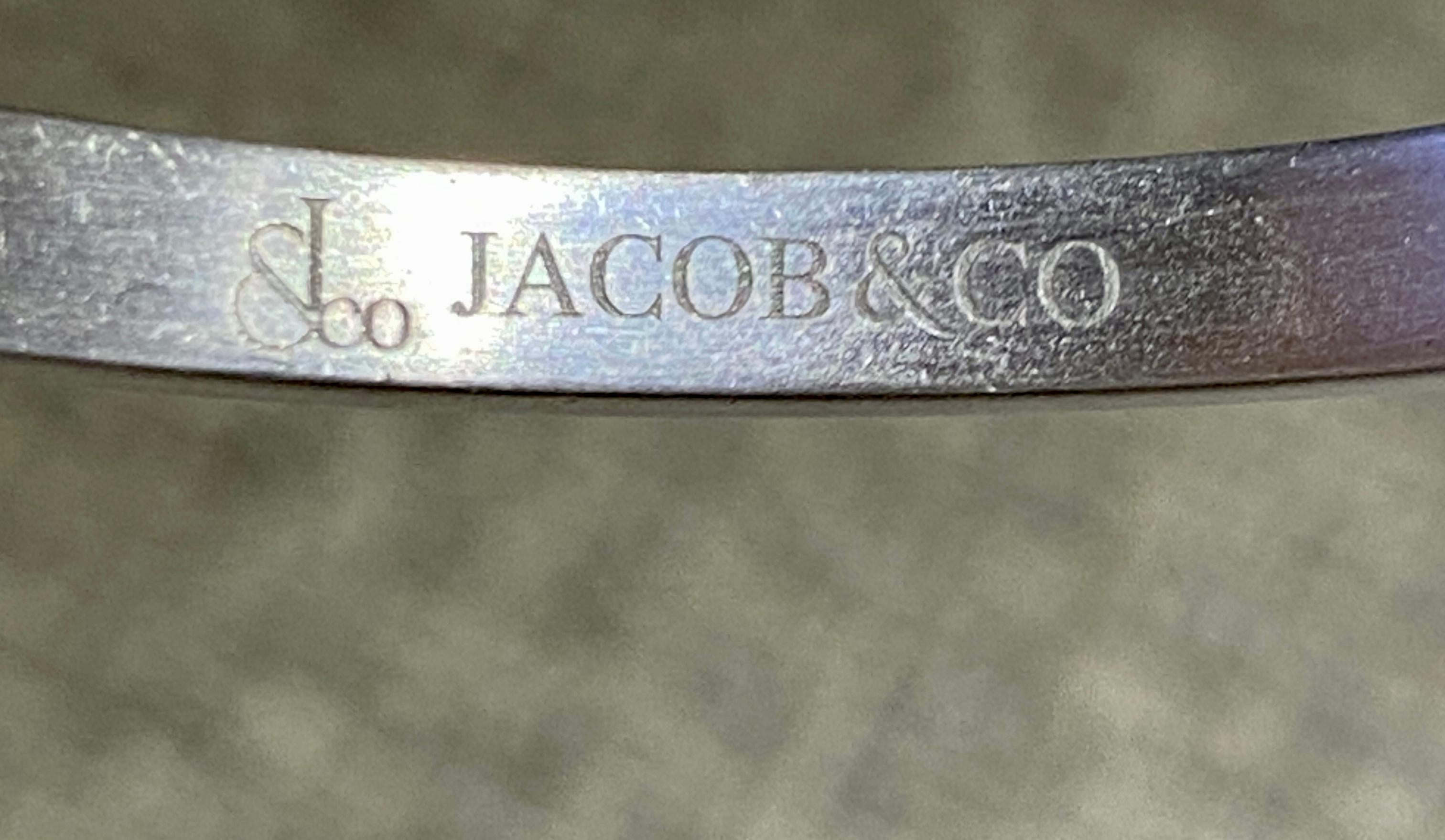 Jacob & Co platinum, diamond and pink sapphire bangle For Sale 1