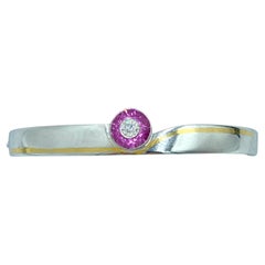 Jacob & Co platinum, diamond and pink sapphire bangle
