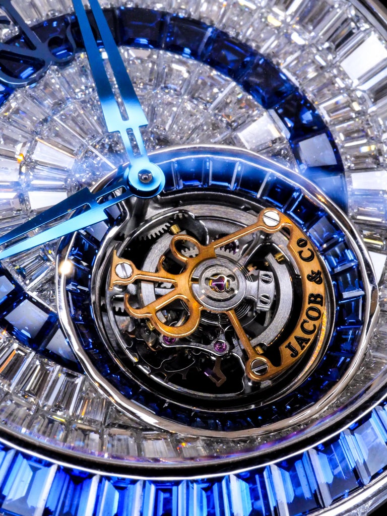 Jacob Co. Rose Gold Diamond Palatial Opera Flying Tourbillon Manual Wristwatch