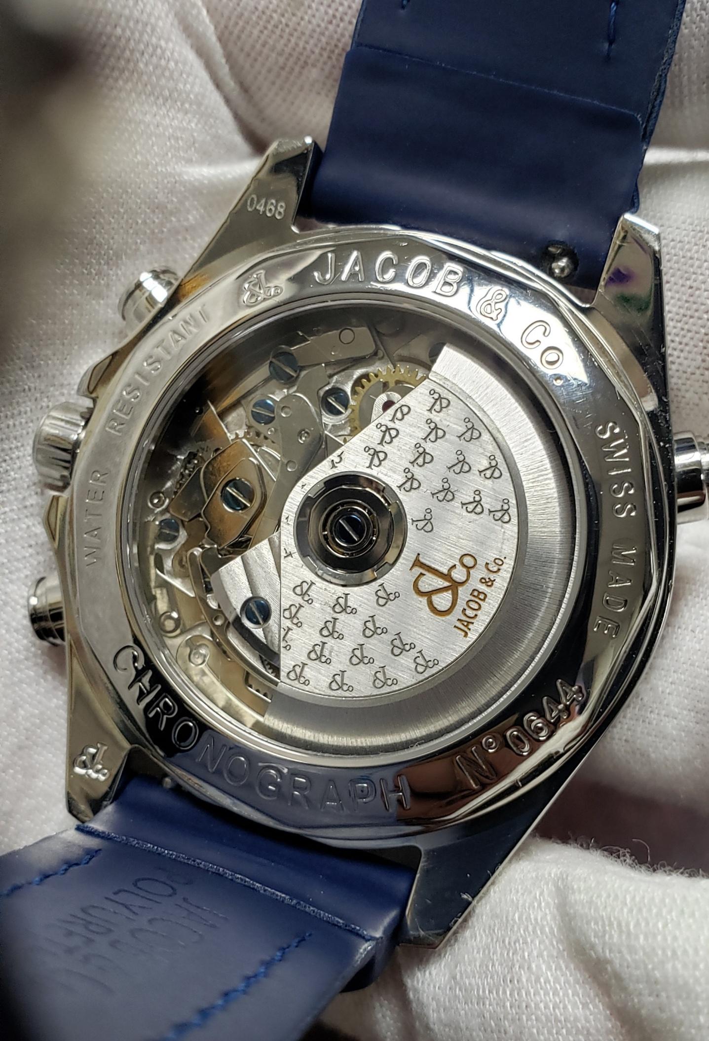 Taille ronde Jacob & Co. SNICKERS, chronographe automatique en acier inoxydable avec diamants 40 mm en vente