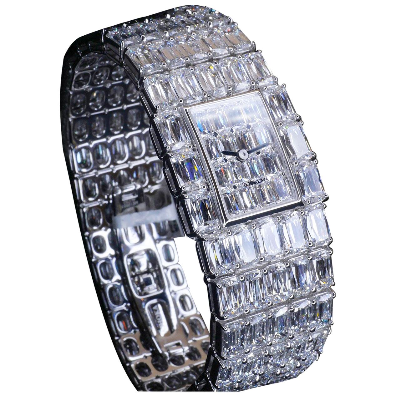 Jacob & Co White Gold Diamond Boutique Edition Wristwatch For Sale