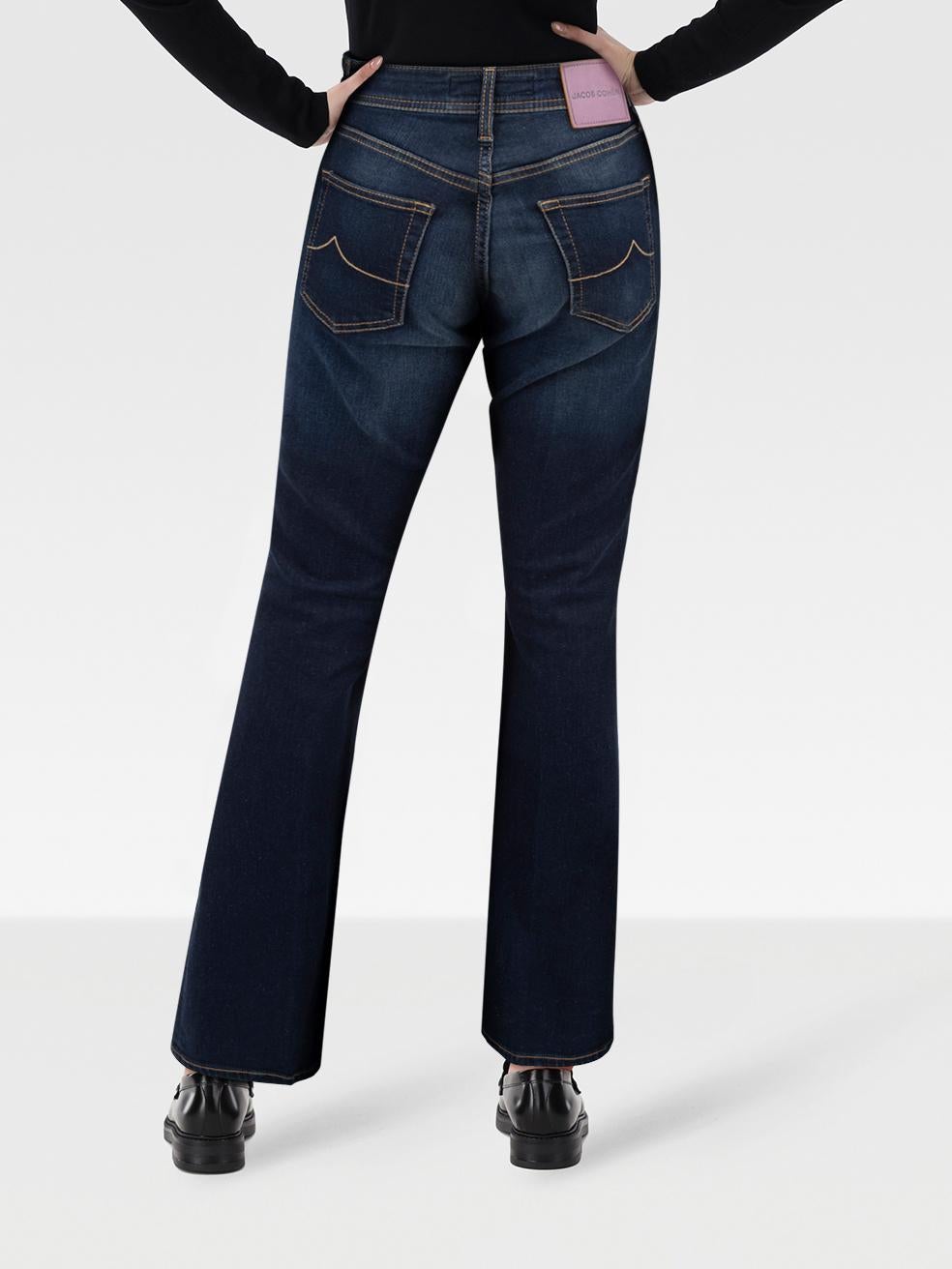 CONDITION is New with tags. No visible wear to jeans is evident on this new Jacob Cohen designer resale item.
 
 
 
 Details
 
 
 Model: Victoria
 
 Blue
 
 Denim
 
 Jeans
 
 Bootcut
 
 High rise
 
 3x Front pockets
 
 2x Back pockets
 
 Button
