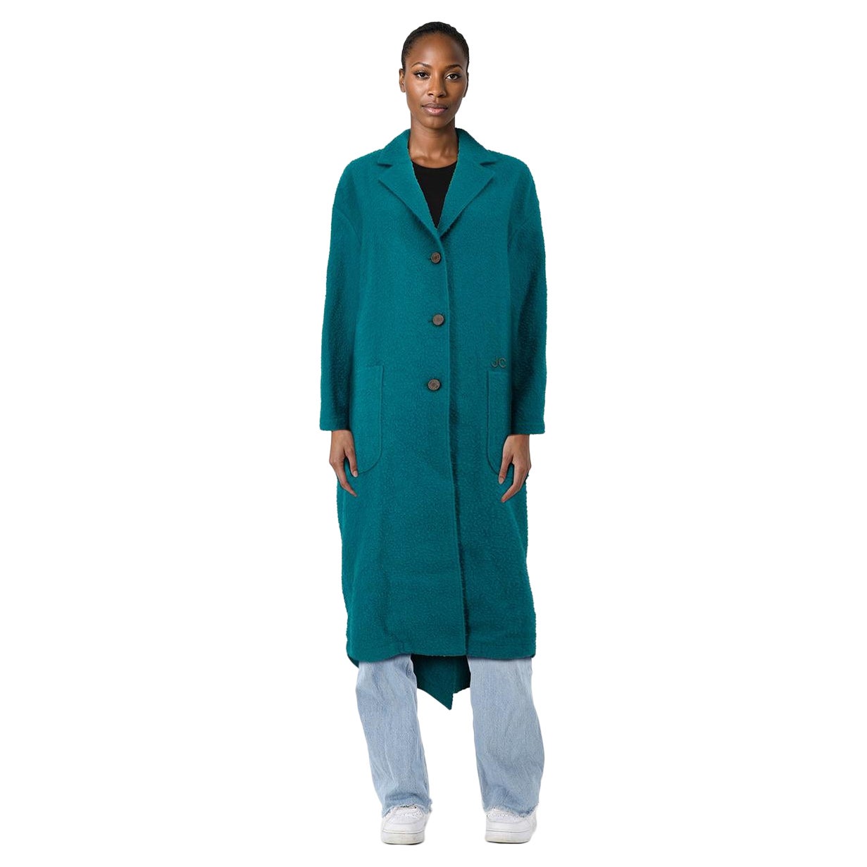 Jacob Cohen Teal Wool Single Breasted Coat Size S For Sale