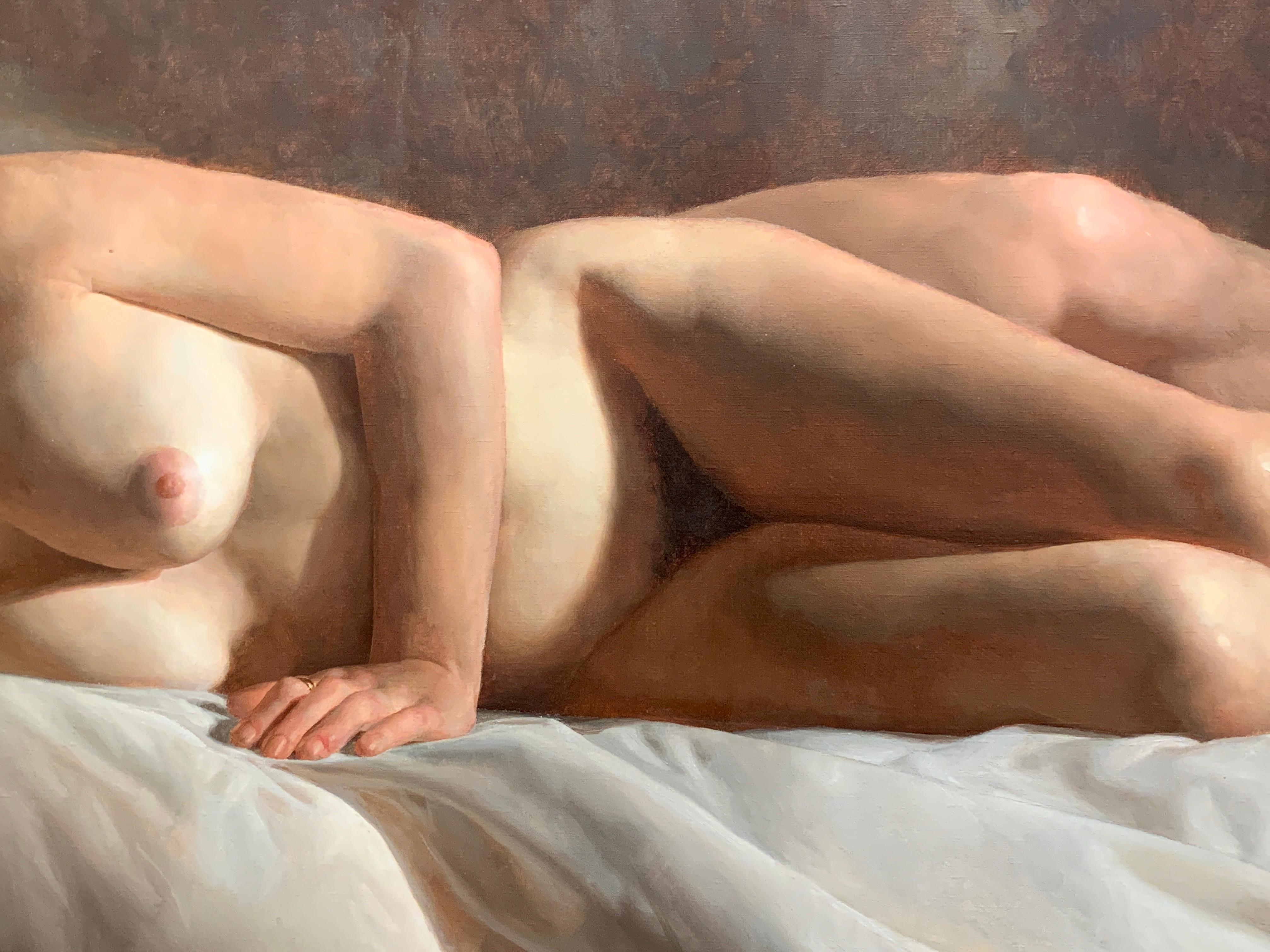 « Anna and Arturo », Jacob Collins, nu classique, 42x60, huile sur toile d'origine en vente 5