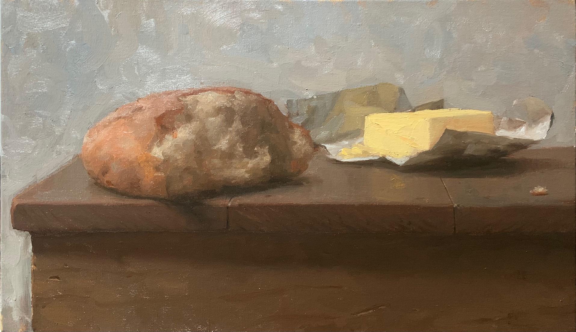 Jacob Collins Still-Life Painting - Bread and Butter