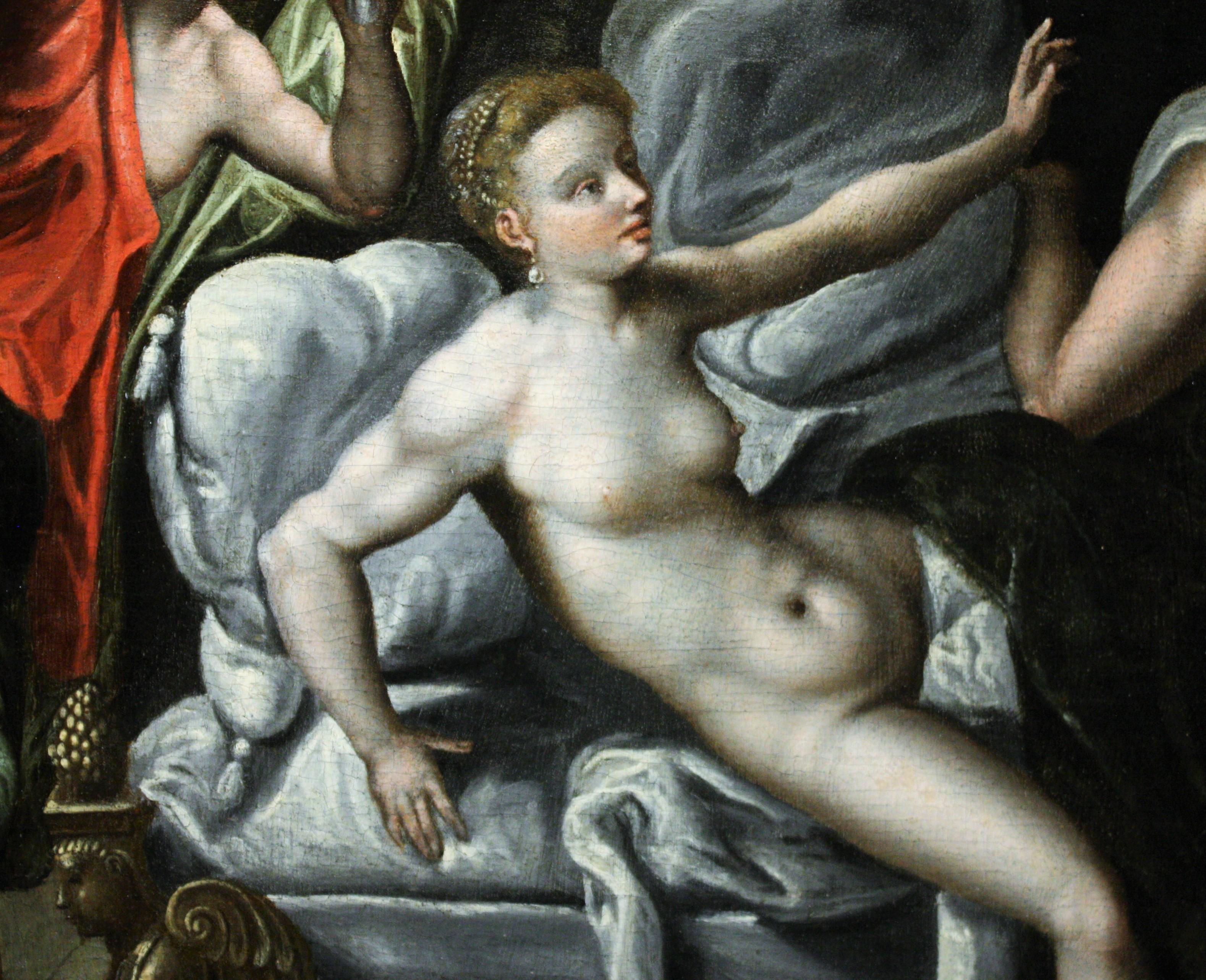 Vénus et Marli surpris par Vulcain, vers 1580, cercle de Jacob de Backer ( Anvers, 1545 - 1585)
Le sujet de notre travail est dérivé des métamorphoses d'Ovide, où l'auteur raconte les amours des Dieux de l'Olympe. Plusieurs interprétations de cette