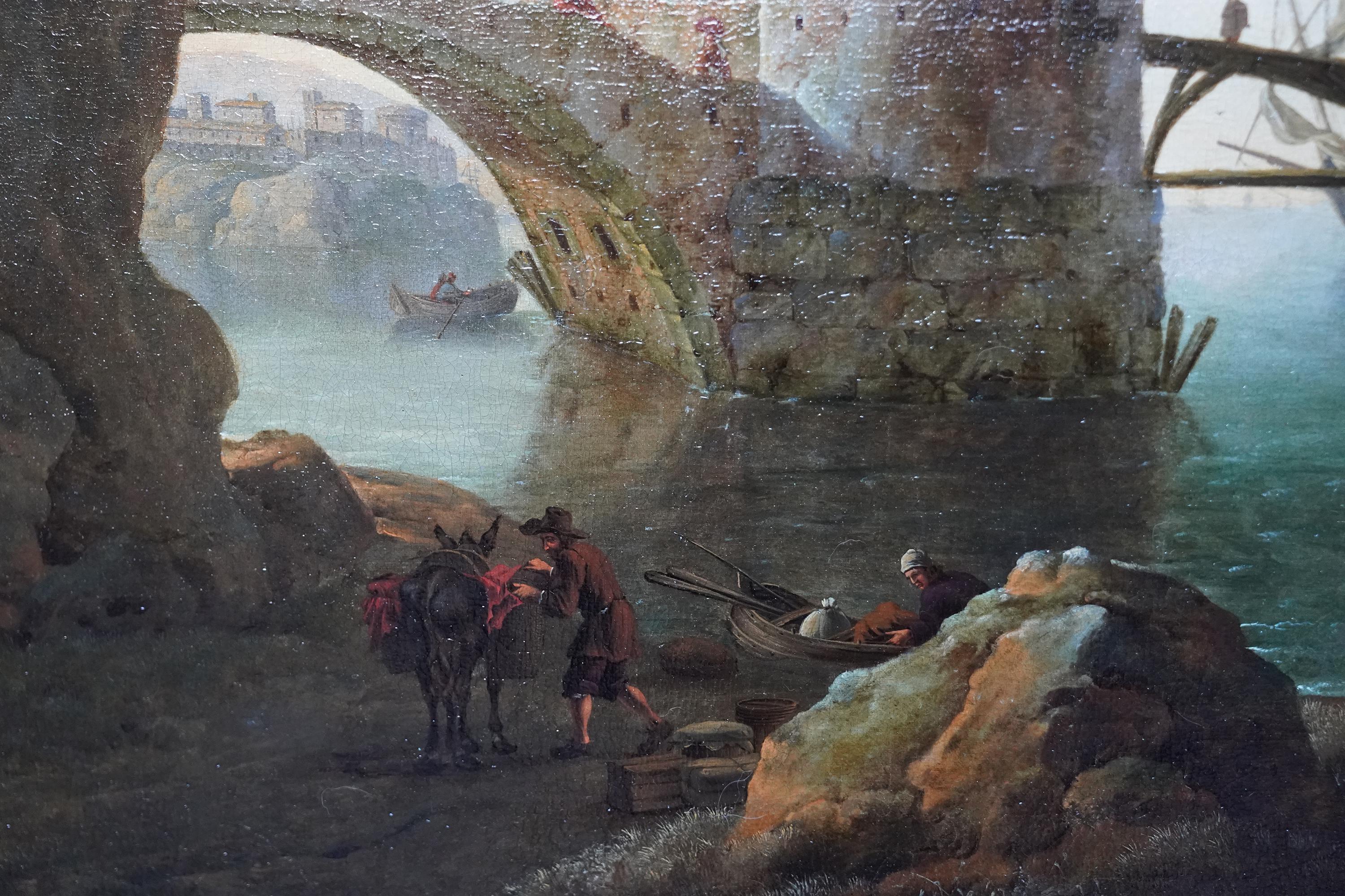 Dutch Marine Shipping Seascape - Arte de la Edad de Oro Pintura al óleo de viejos maestros barcos en venta 2