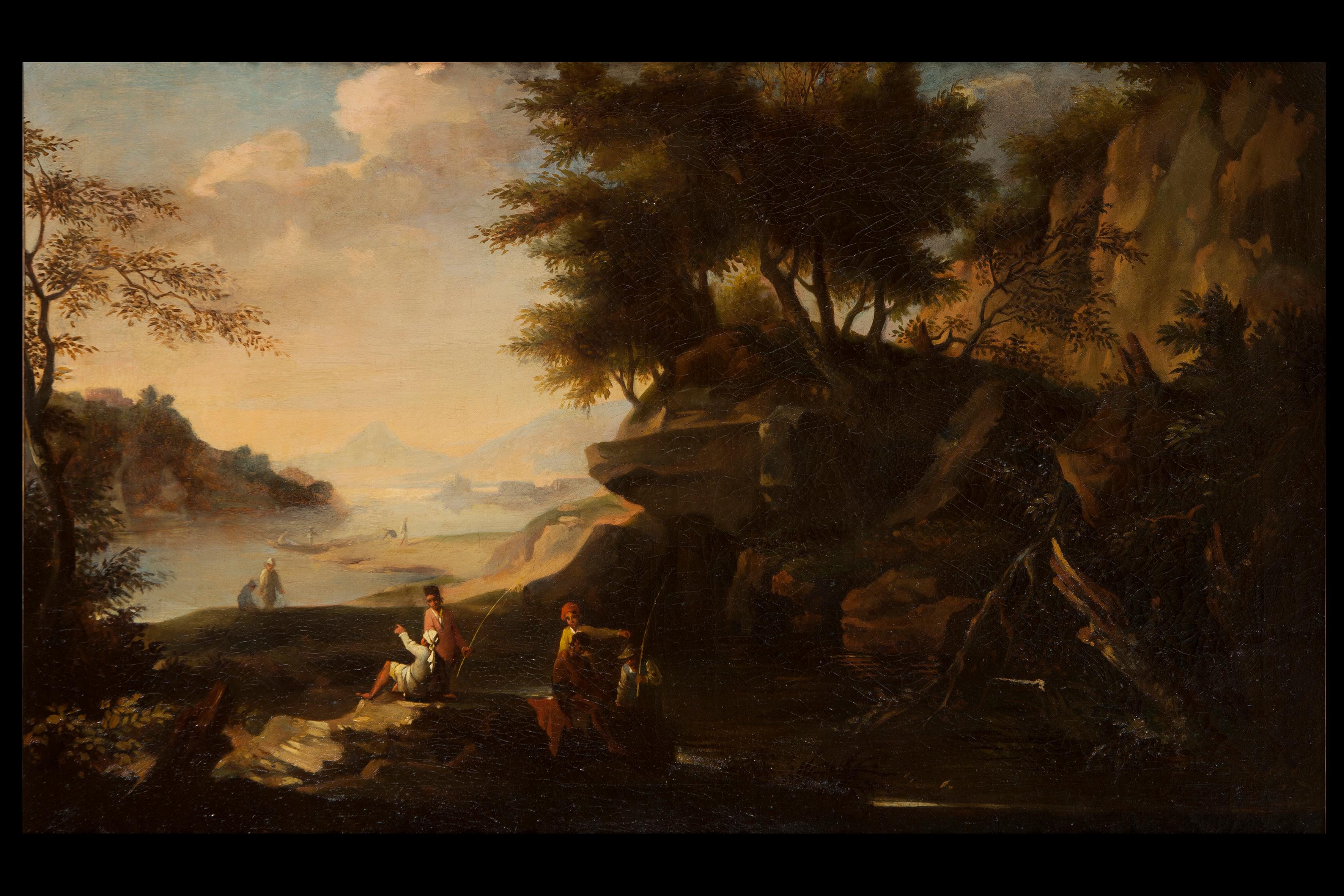 Siglo XVII por Jacob de Heusch Pareja de paisajes Óleo sobre lienzo - Painting Antiguos maestros de Jacob De Heusch (Utrecht, 1657 – Amsterdam, 1701)