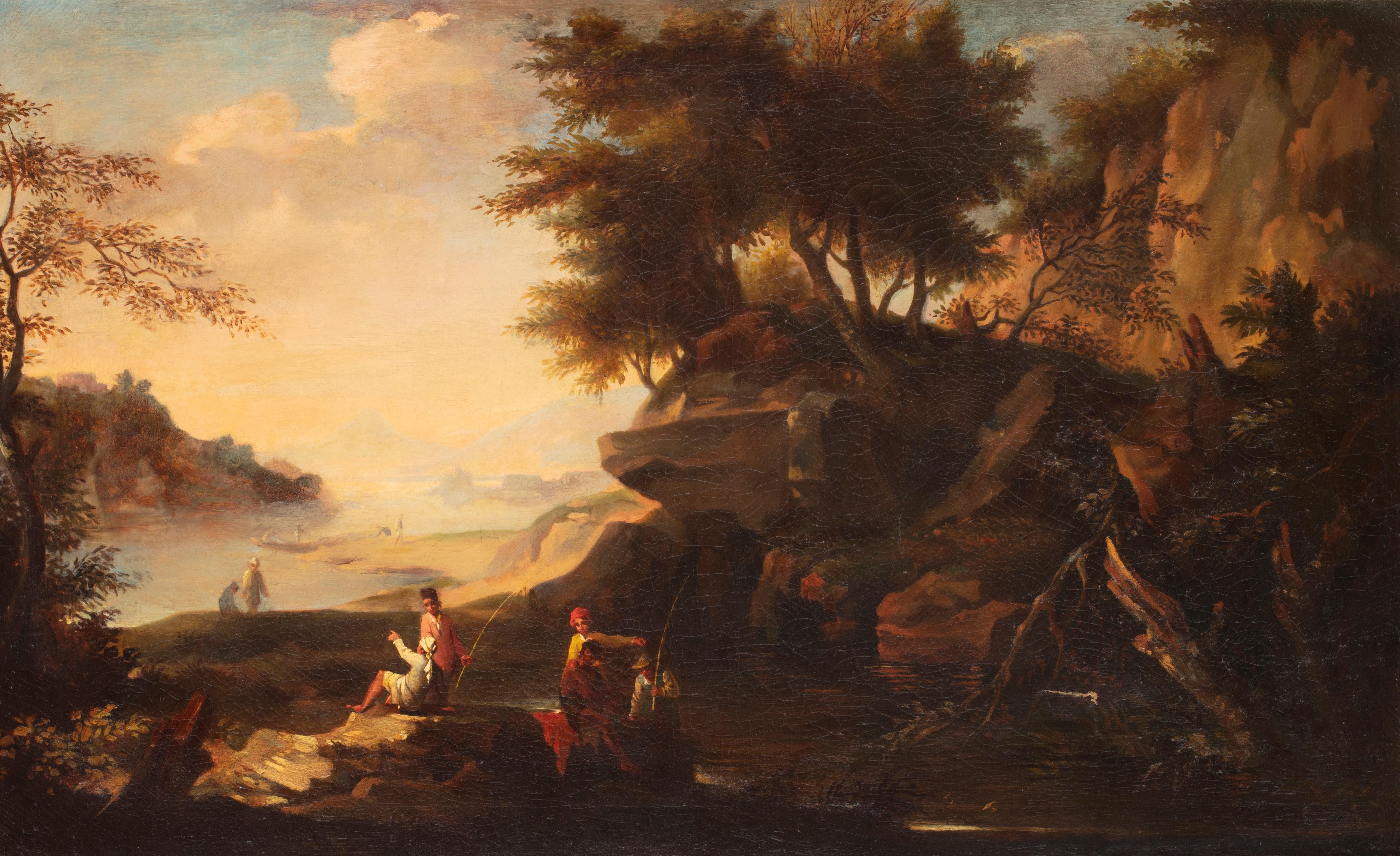 17th Century by Jacob de Heusch Pair of Landscapes Oil on Canvas  - Brown Landscape Painting by Jacob De Heusch (Utrecht, 1657 – Amsterdam, 1701)