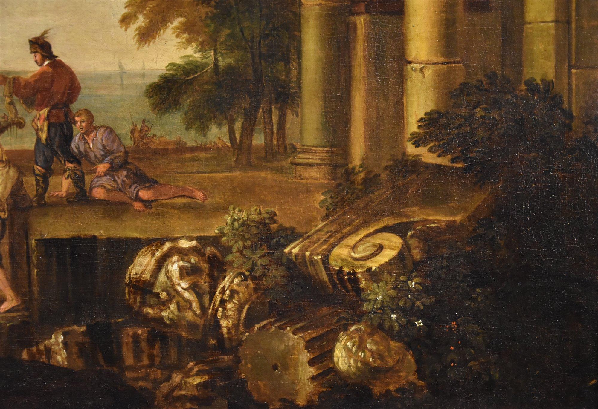 Küstenlandschaft De Heusc Paint 17. Jahrhundert Öl auf Leinwand Alter Meister im Angebot 7