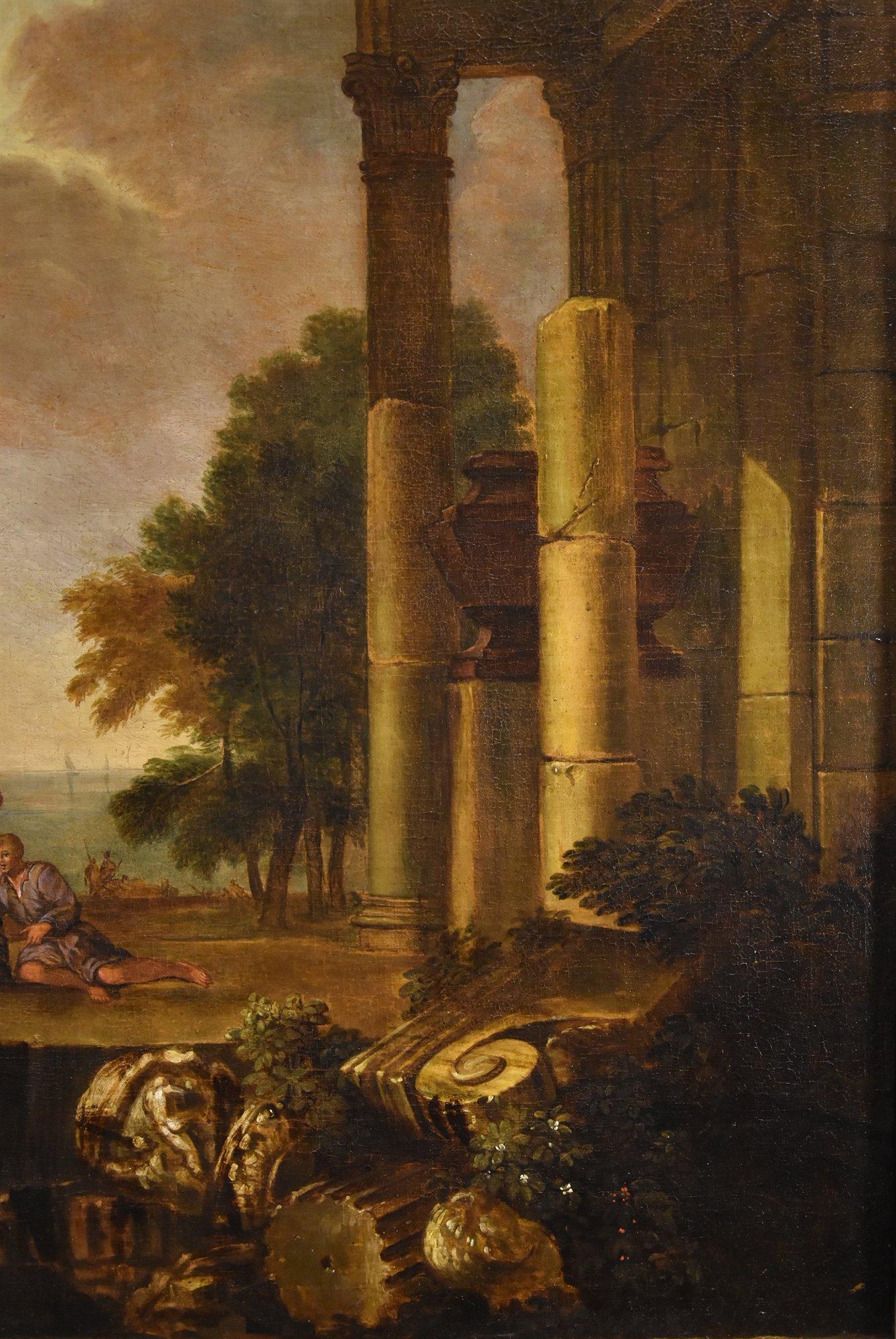 Küstenlandschaft De Heusc Paint 17. Jahrhundert Öl auf Leinwand Alter Meister im Angebot 2