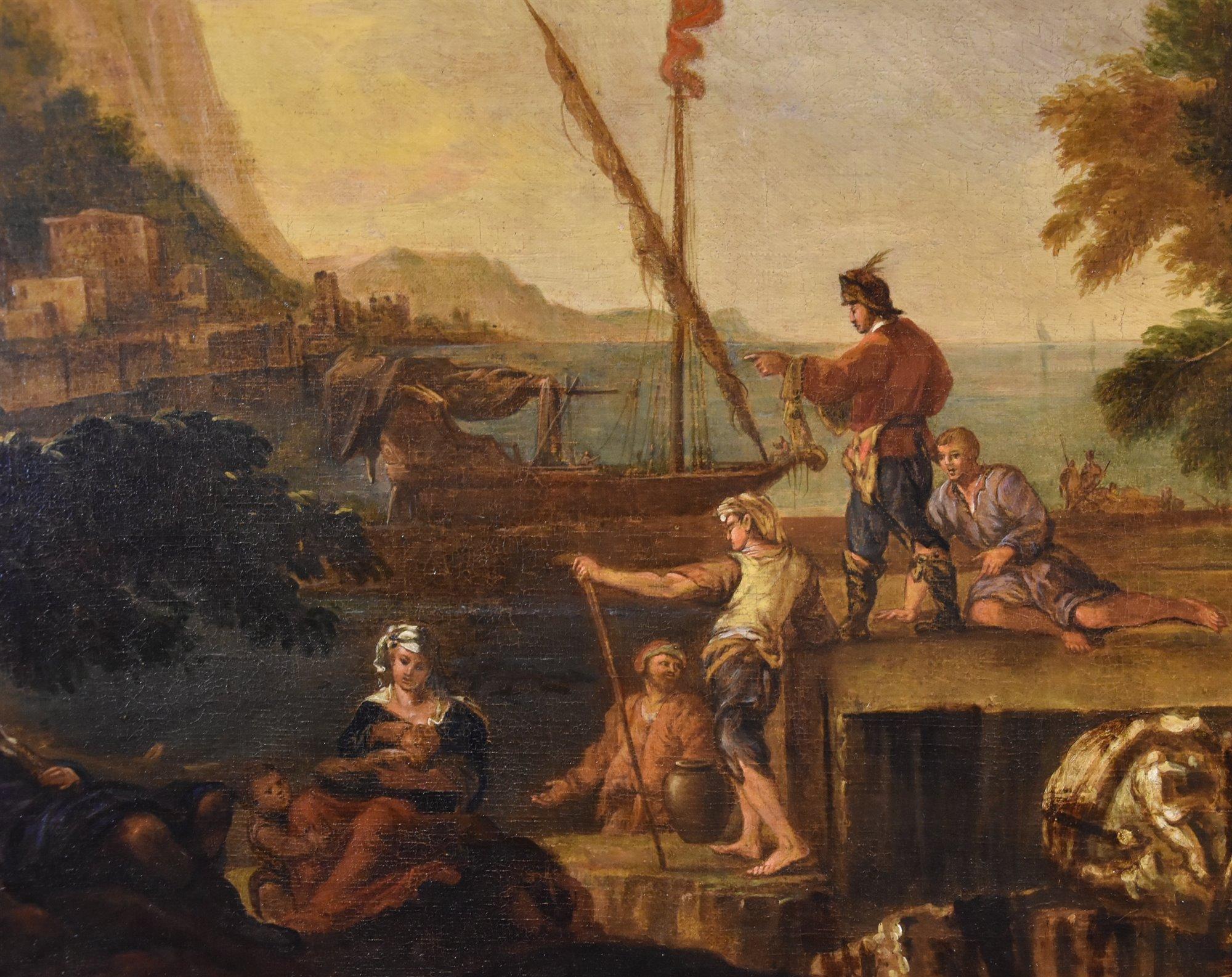 Küstenlandschaft De Heusc Paint 17. Jahrhundert Öl auf Leinwand Alter Meister im Angebot 4