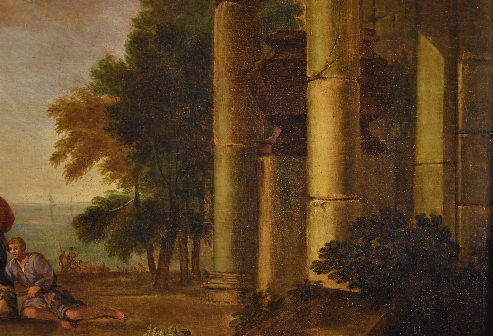 Küstenlandschaft De Heusc Paint 17. Jahrhundert Öl auf Leinwand Alter Meister im Angebot 6