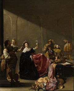 A Guardroom Interior with a Seated Woman Amongst Plunder