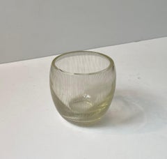 Jacob E. Bang Engraved Art Deco Glass Vase, Holmegaard 1930s