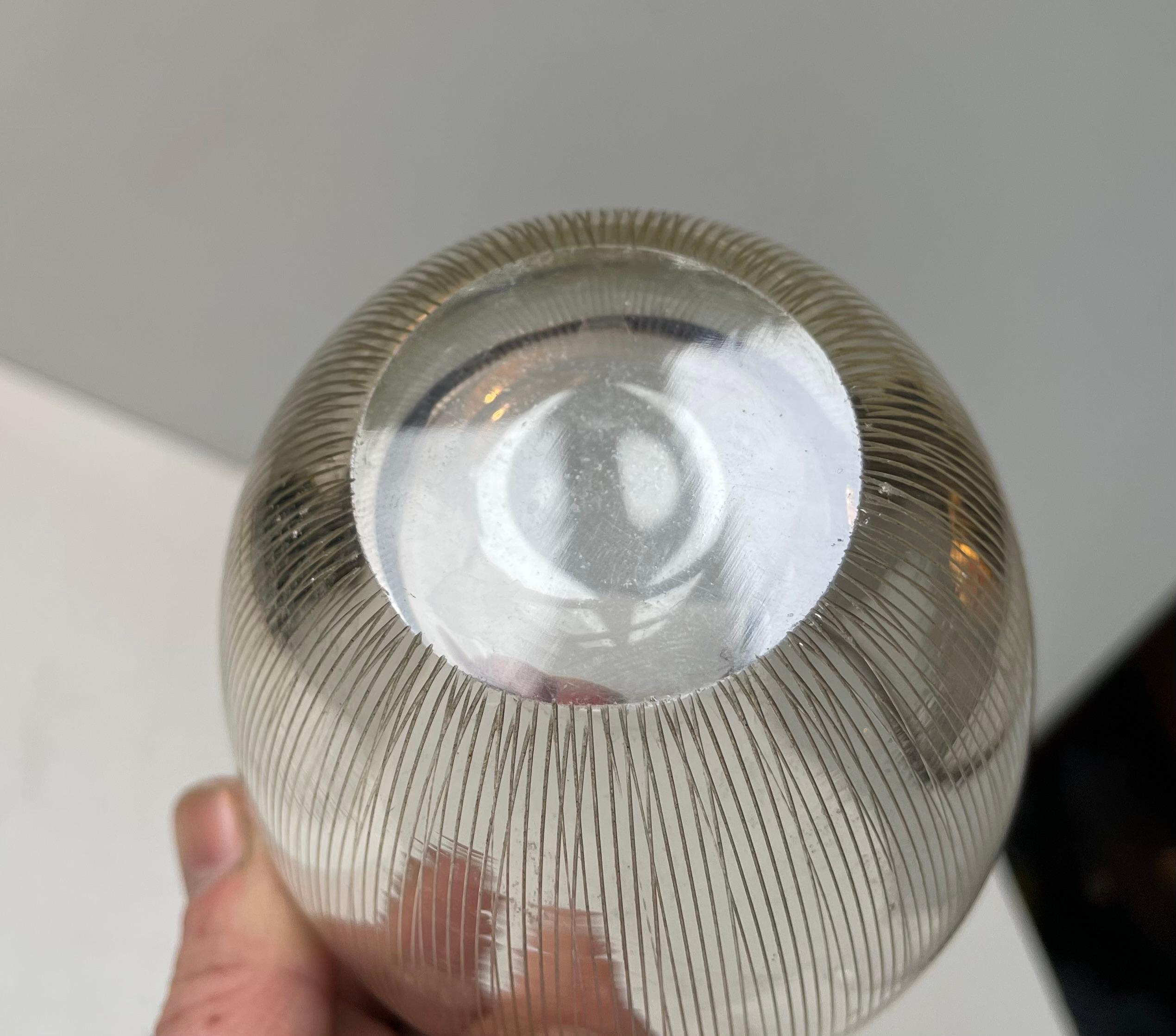 Jacob E. Bang Engraved Art Deco Glass Vase, Holmegaard 1930s in vendita 1