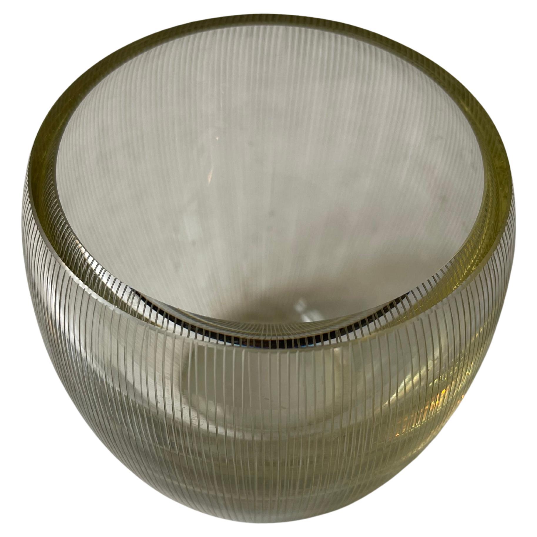 Jacob E. Bang Engraved Art Deco Glass Vase, Holmegaard 1930s