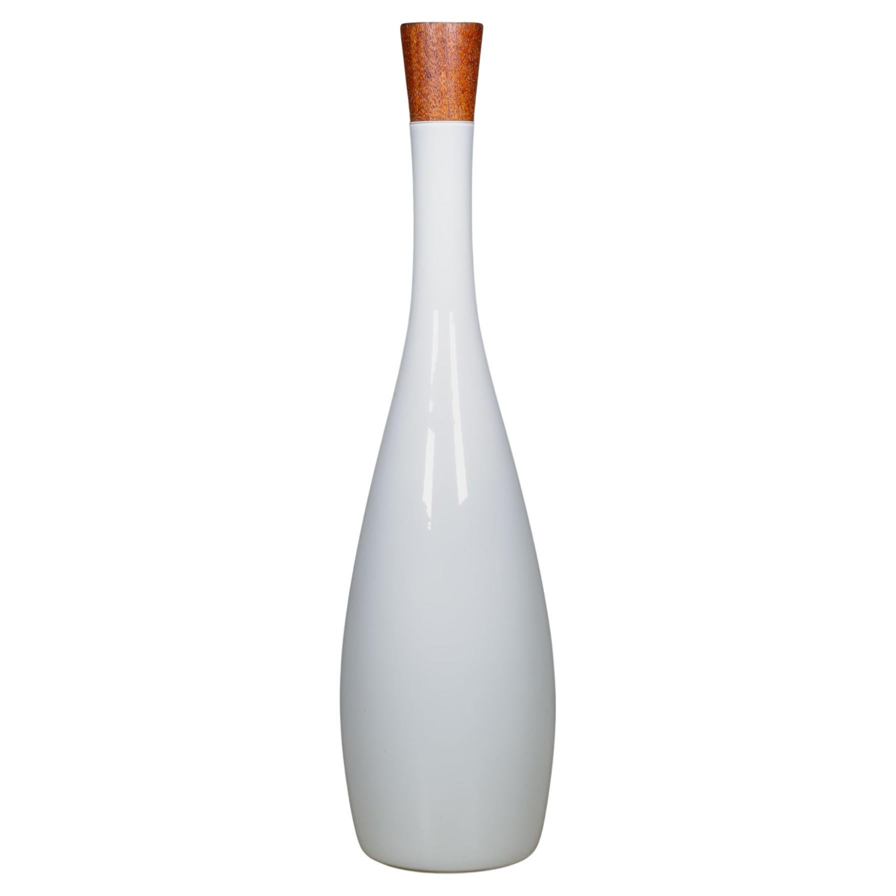 Jacob E Bang for Kastrup/Holmegaard Opaline Tall Bottle c.1957 For Sale
