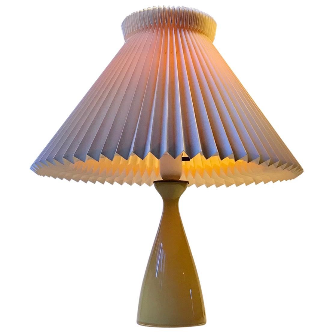 Jacob E. Bang Table Lamp in Cased Honey Glass, Holmegaard/Kastrup, 1950s For Sale