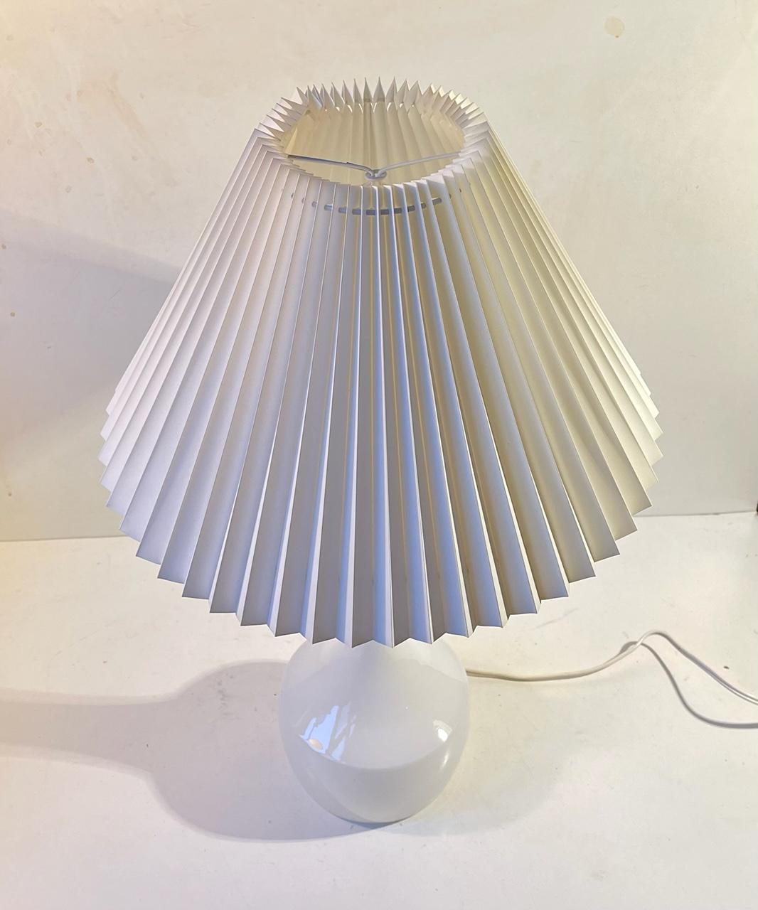 Blown Glass Jacob E. Bang Table Lamp White Opaline Glass, Holmegaard/Kastrup, 1950s For Sale