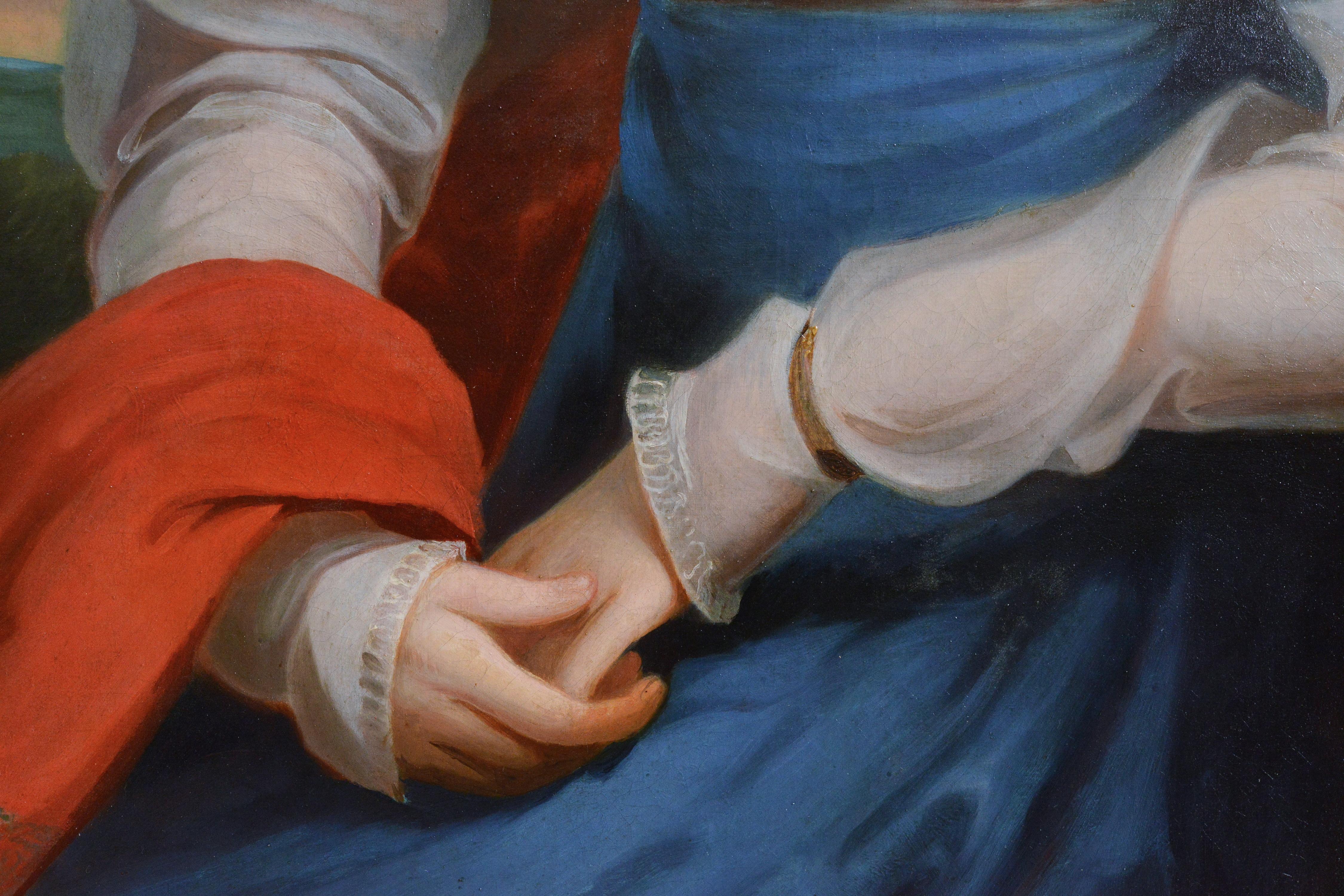 American artist Portrait deutsche Dame 19. Jahrhundert Ölgemälde von J. Eichholtz im Angebot 1